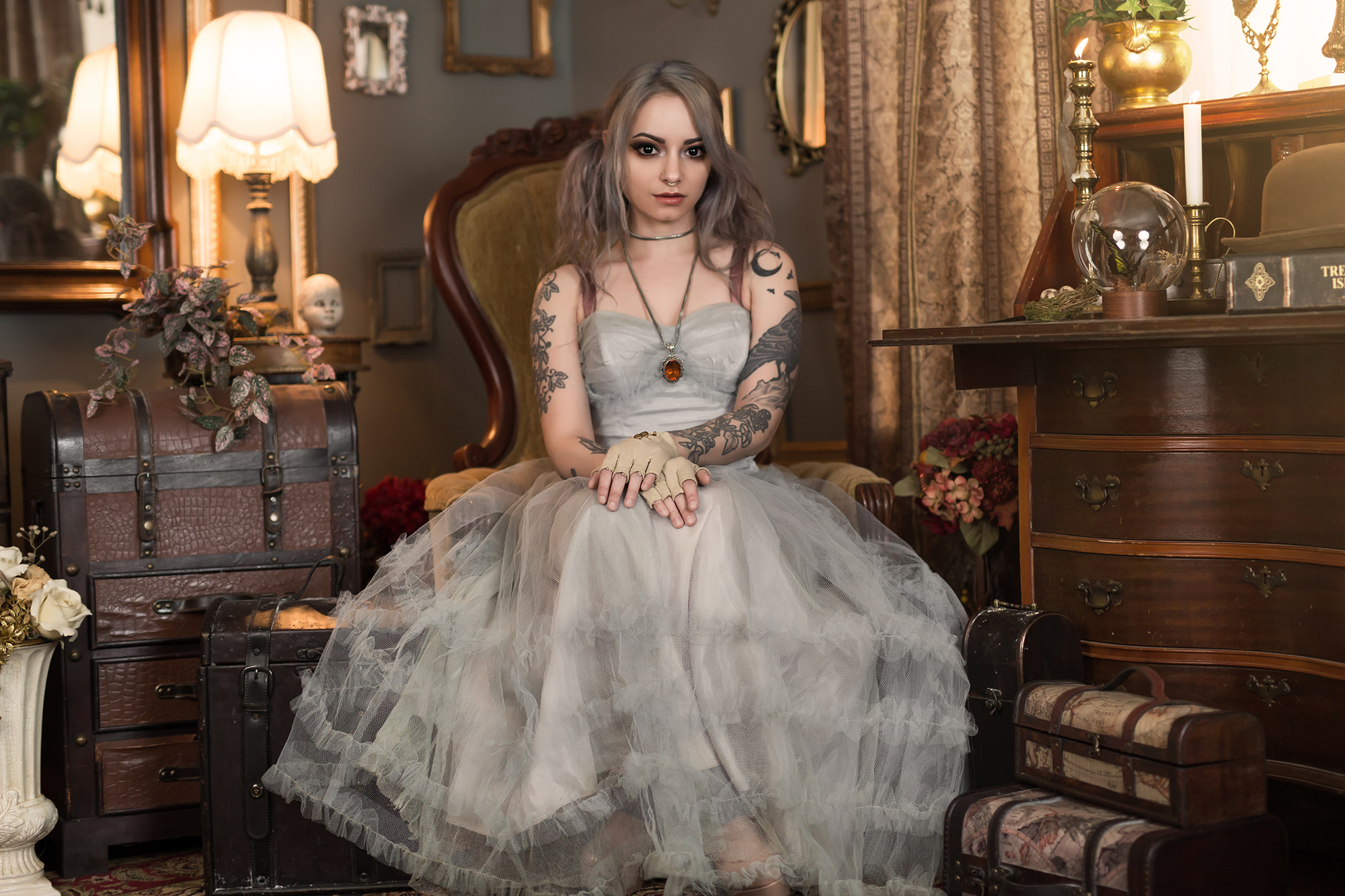 Forbidden Realm Periwinklestockings silver-hair gen-the-hobbit genevieve genthehobbit feminine retro victorian vintage  Slide