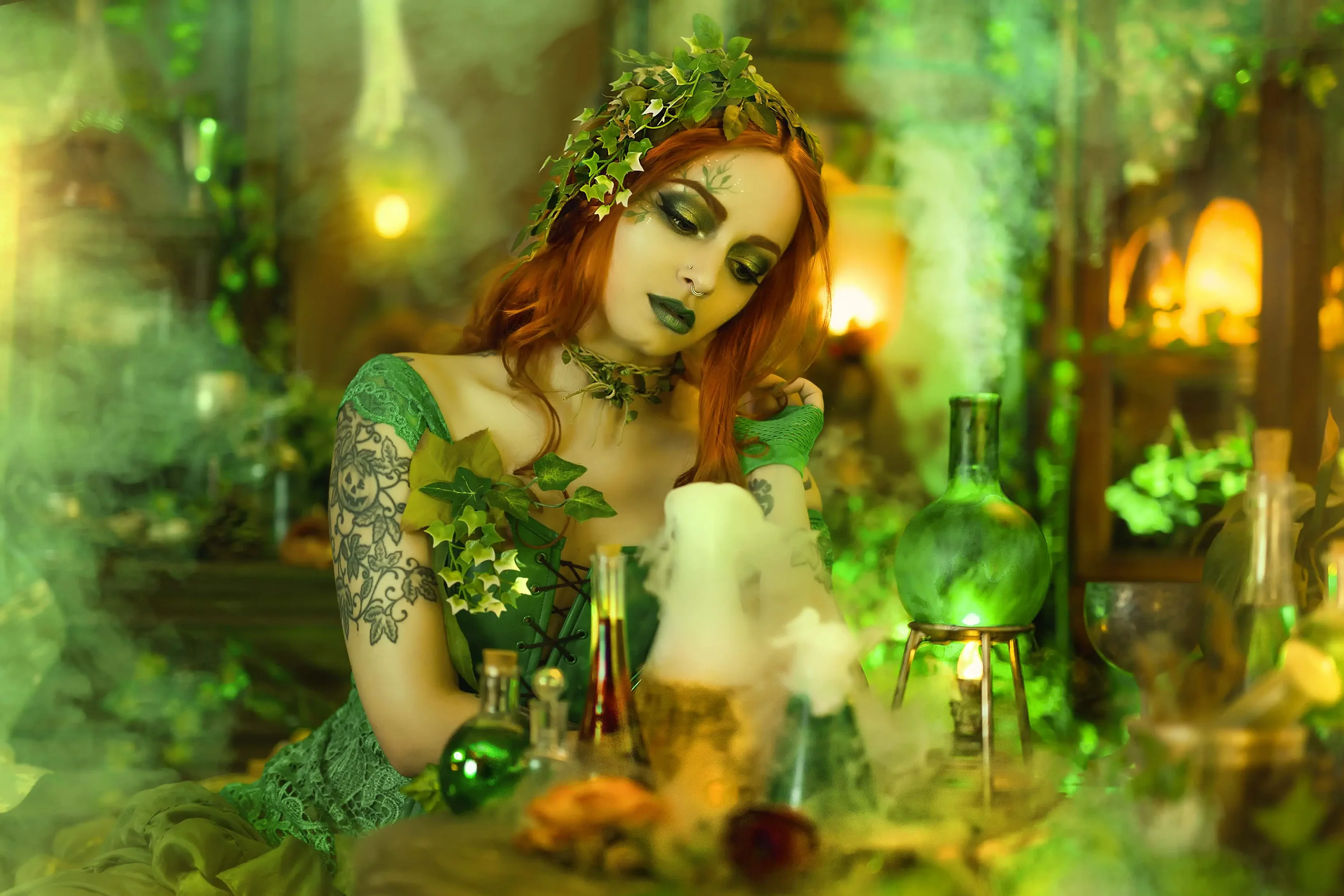 Forbidden Realm Poison Ivycorset fishnet dreamy whimsical redhead gen-the-hobbit genevieve genthehobbit cosplay  Slide