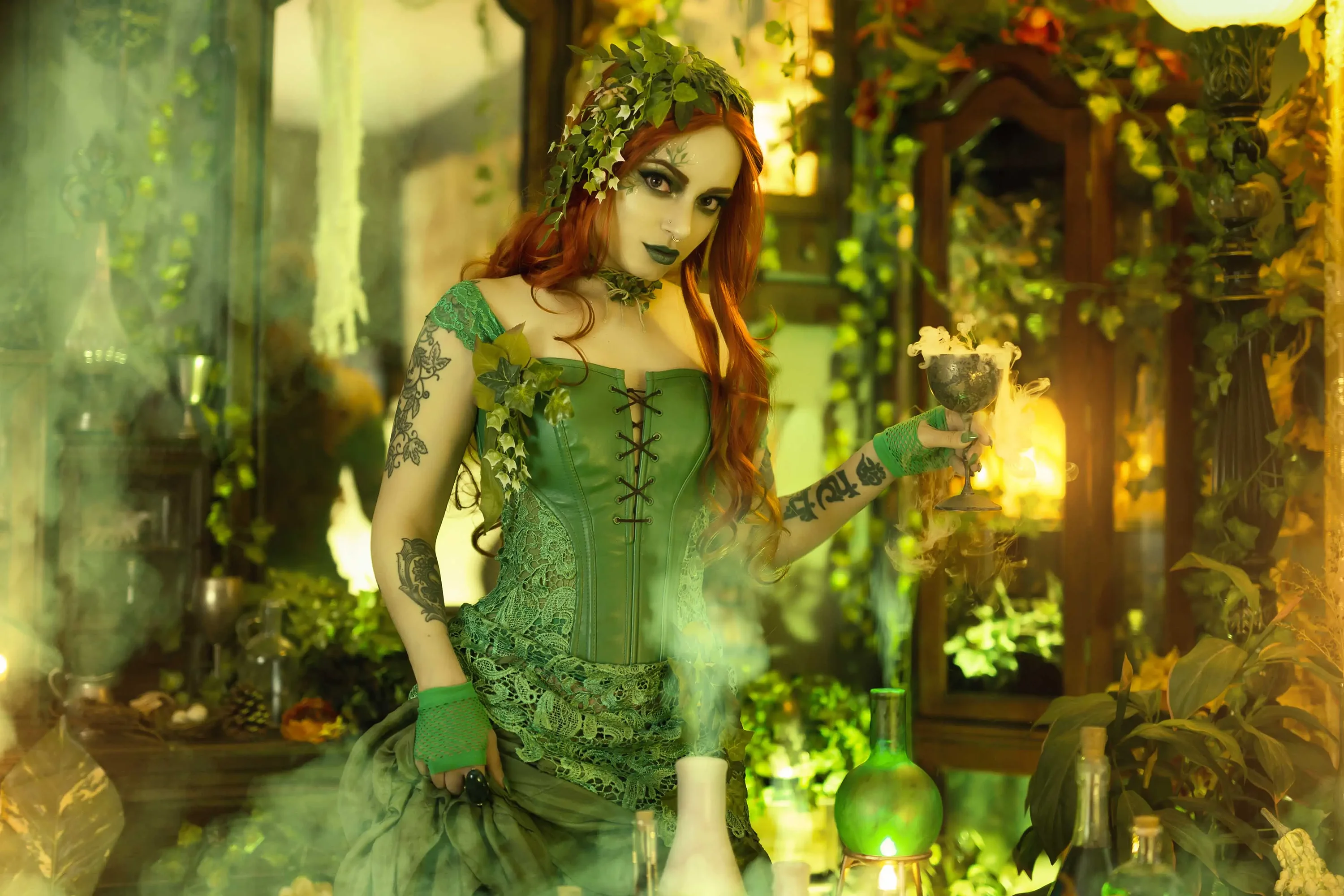 Forbidden Realm Poison Ivycorset fishnet dreamy whimsical redhead gen-the-hobbit genevieve genthehobbit cosplay  Slide