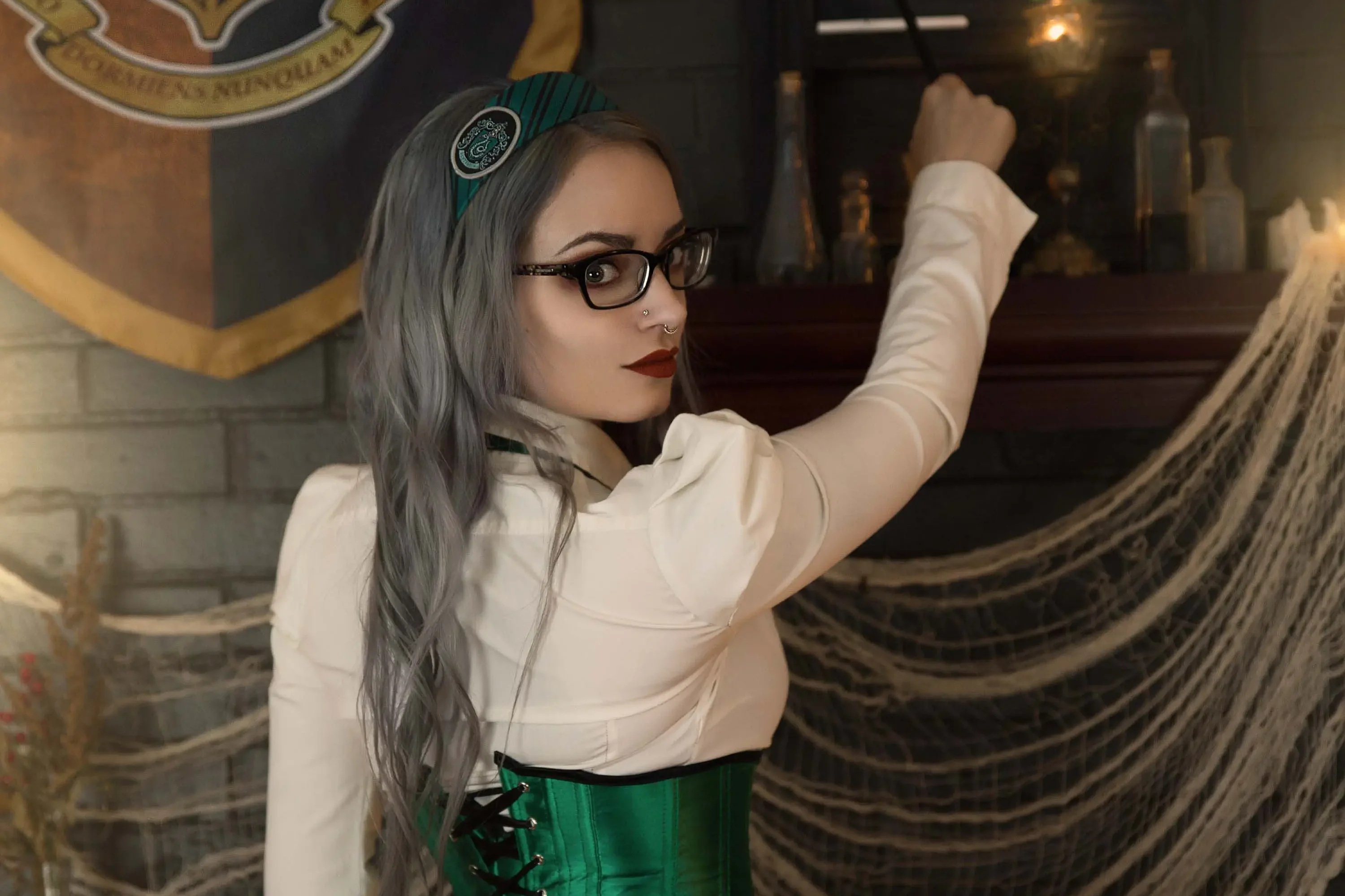 Forbidden Realm Professor Of Potionscorset heels stockings whimsical gen-the-hobbit genevieve genthehobbit cosplay macabre sorcery  Slide