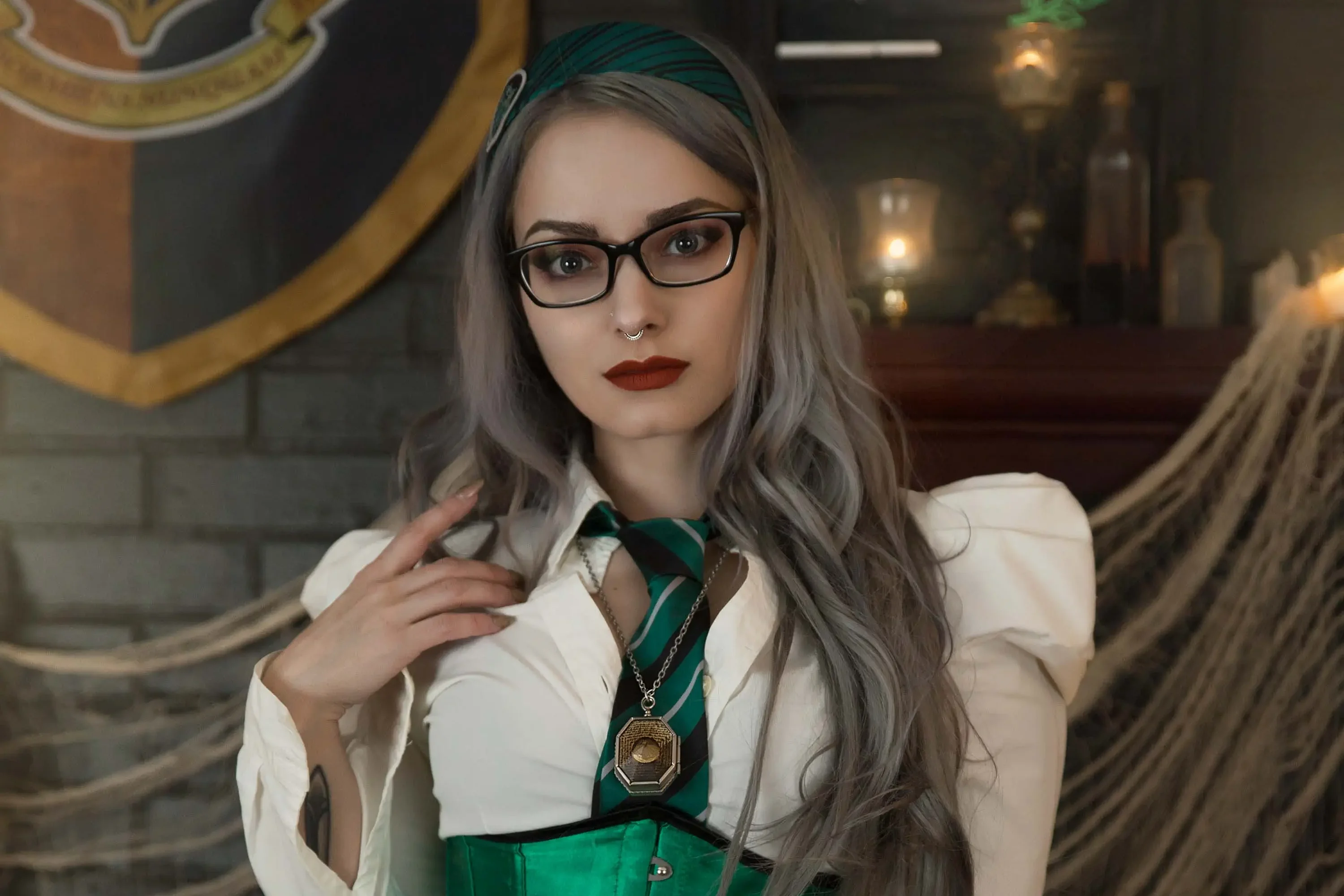Forbidden Realm Professor Of Potionscorset heels stockings whimsical gen-the-hobbit genevieve genthehobbit cosplay macabre sorcery  Slide