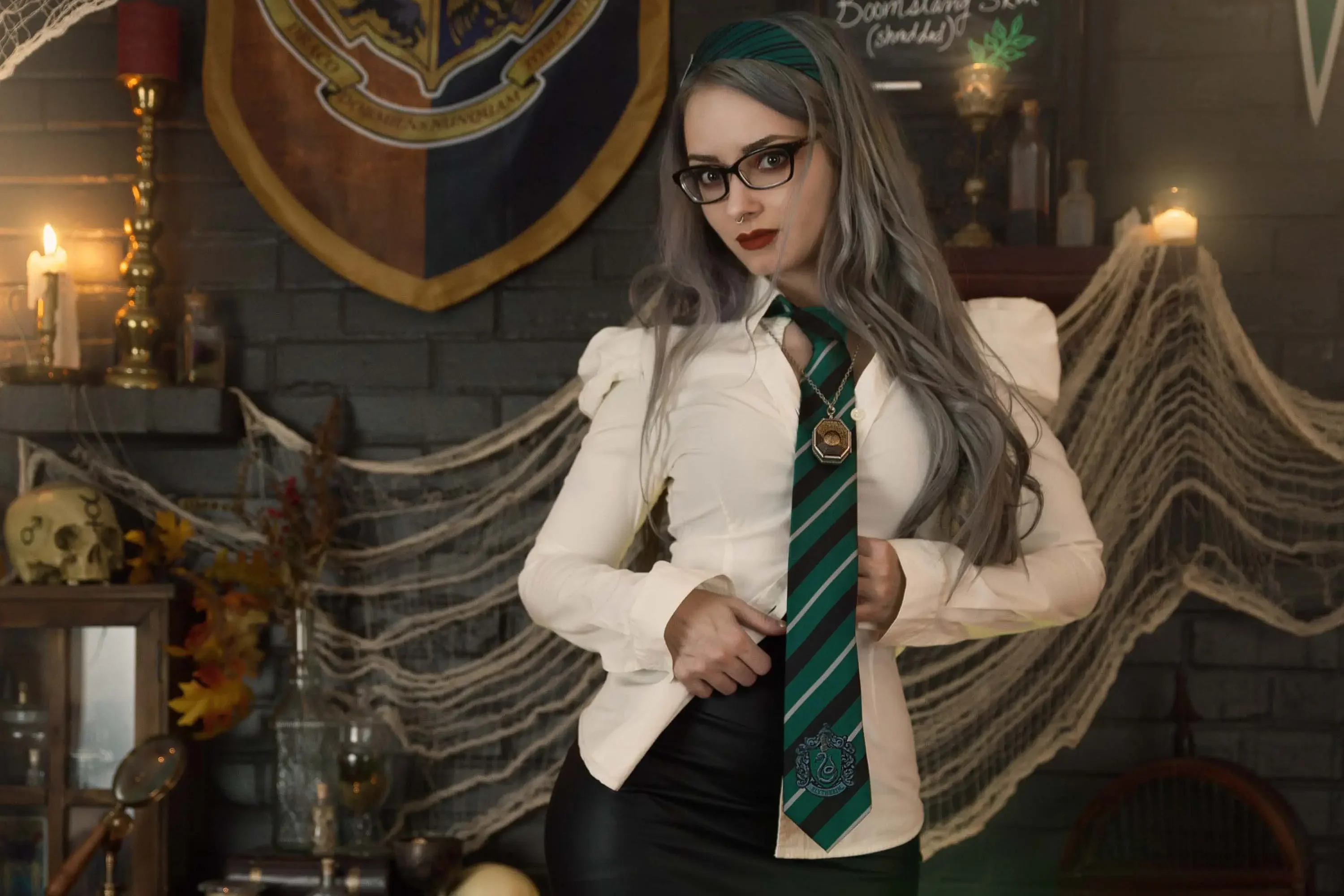 Forbidden Realm Professor Of Potionscorset heels stockings whimsical gen-the-hobbit genevieve genthehobbit cosplay macabre sorcery  Slide