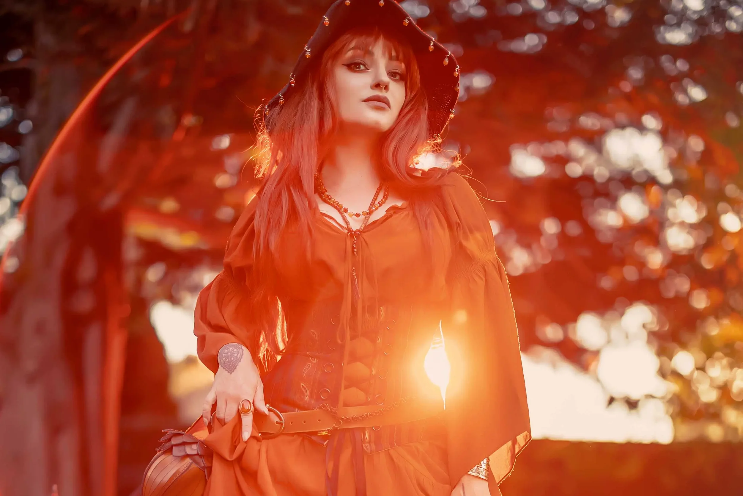 Forbidden Realm Pumpkin Witchboots corset knee-socks witch autumn holiday redhead halloween outdoor gen-the-hobbit genevieve genthehobbit gothic  Slide