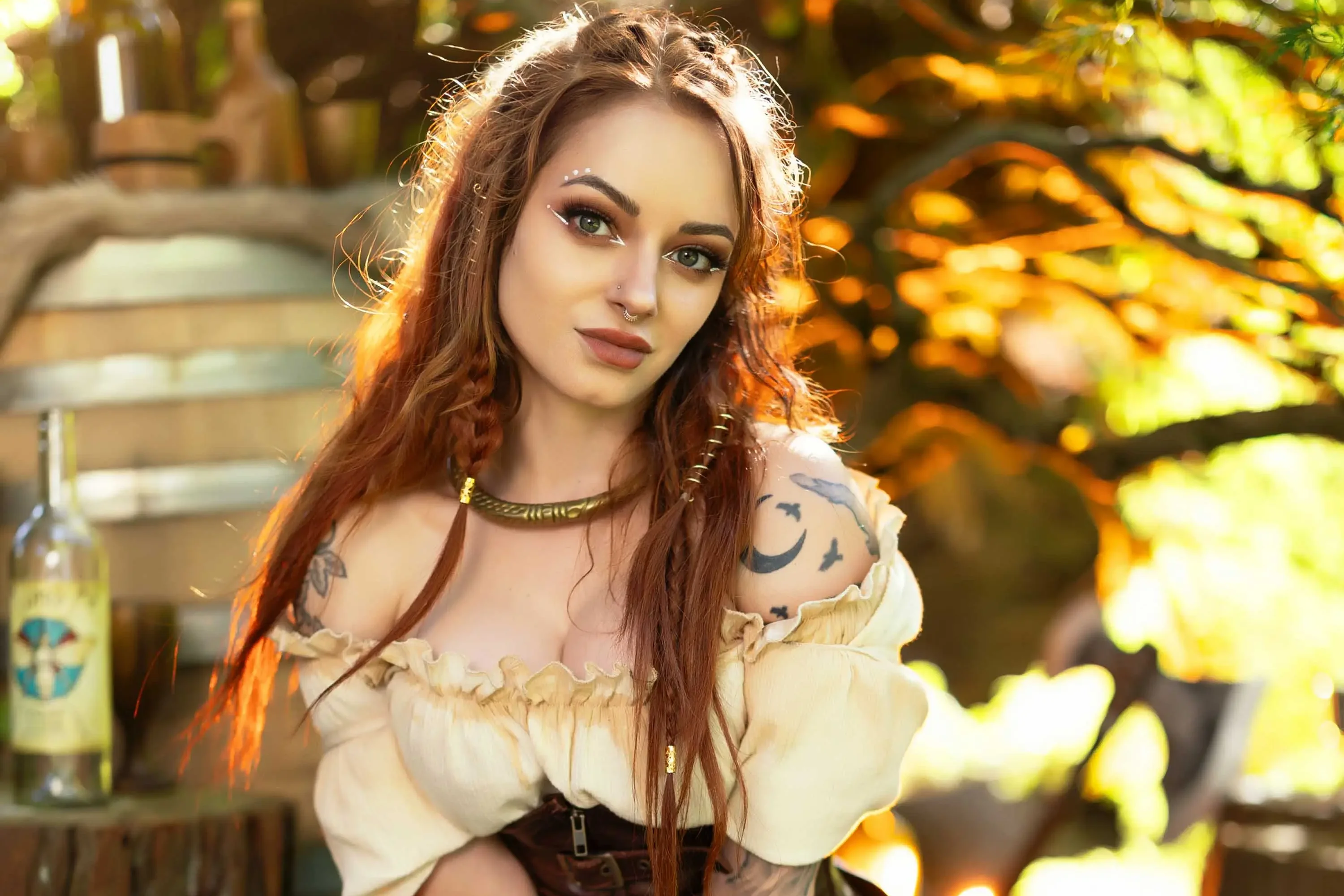 Forbidden Realm Queen Of Cupscorset maiden redhead nature outdoor gen-the-hobbit genevieve genthehobbit medieval skyrim  Slide