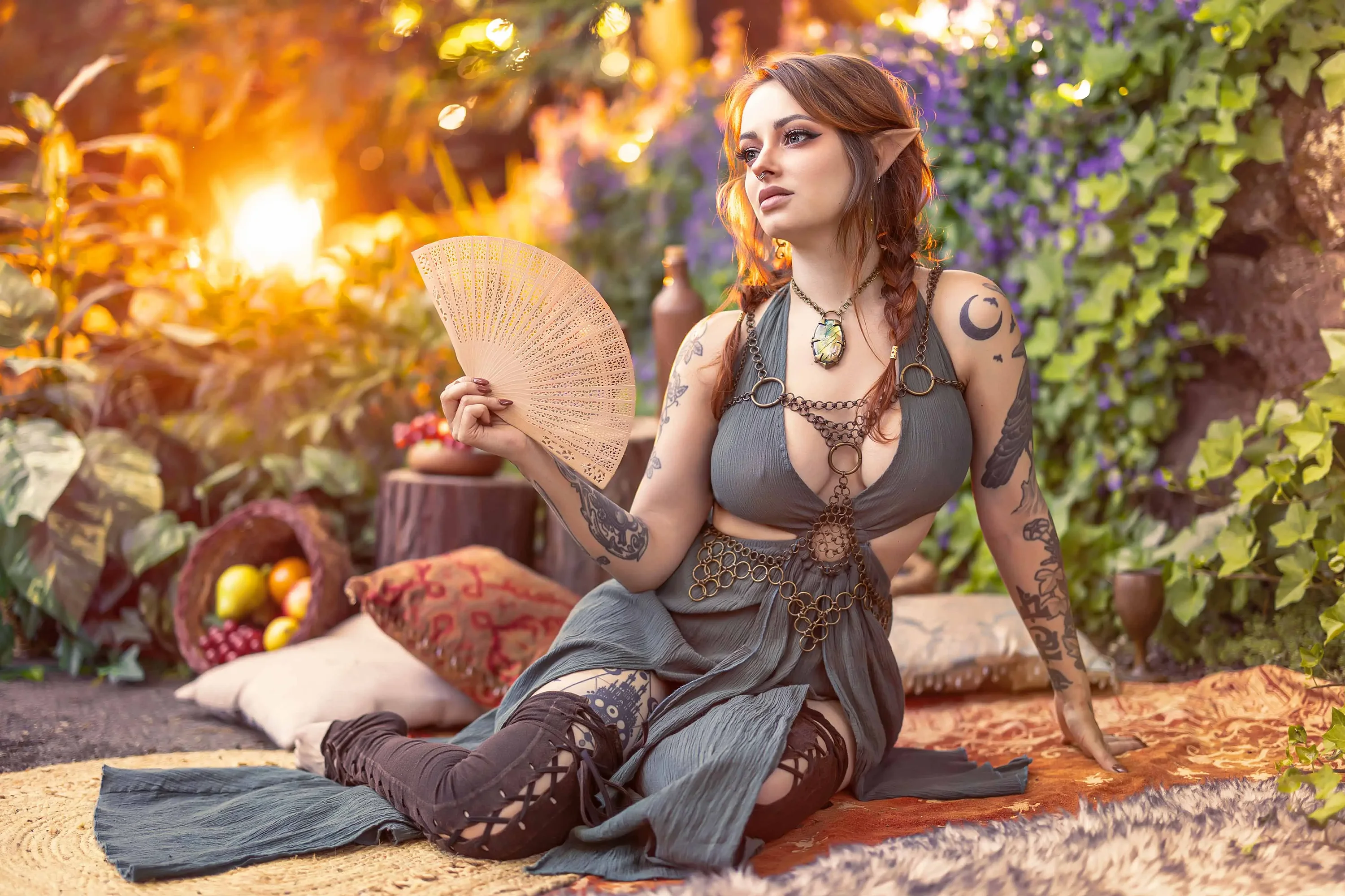 Forbidden Realm RenFaire Restbody-chain dreamy redhead nature outdoor gen-the-hobbit genevieve genthehobbit renaissance  Slide