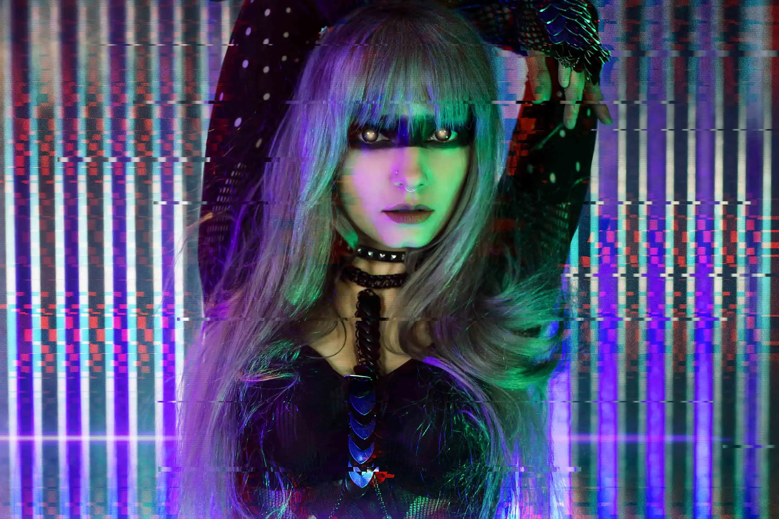 Forbidden Realm Replicantfishnets android blade-runner silver-hair gen-the-hobbit genevieve genthehobbit cyberpunk futuristic industrial robot science-fiction scifi  Slide