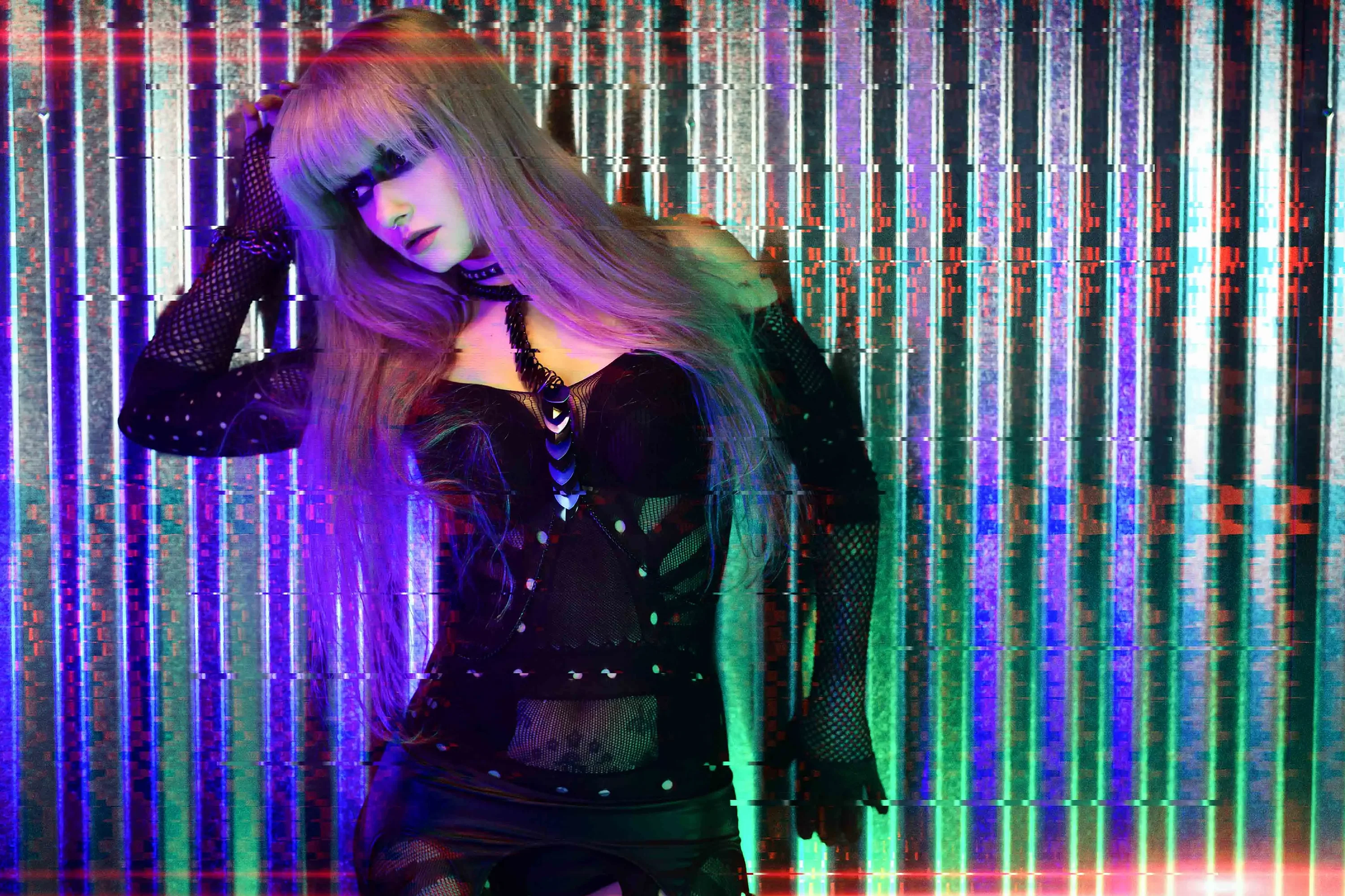 Forbidden Realm Replicantfishnets android blade-runner silver-hair gen-the-hobbit genevieve genthehobbit cyberpunk futuristic industrial robot science-fiction scifi  Slide