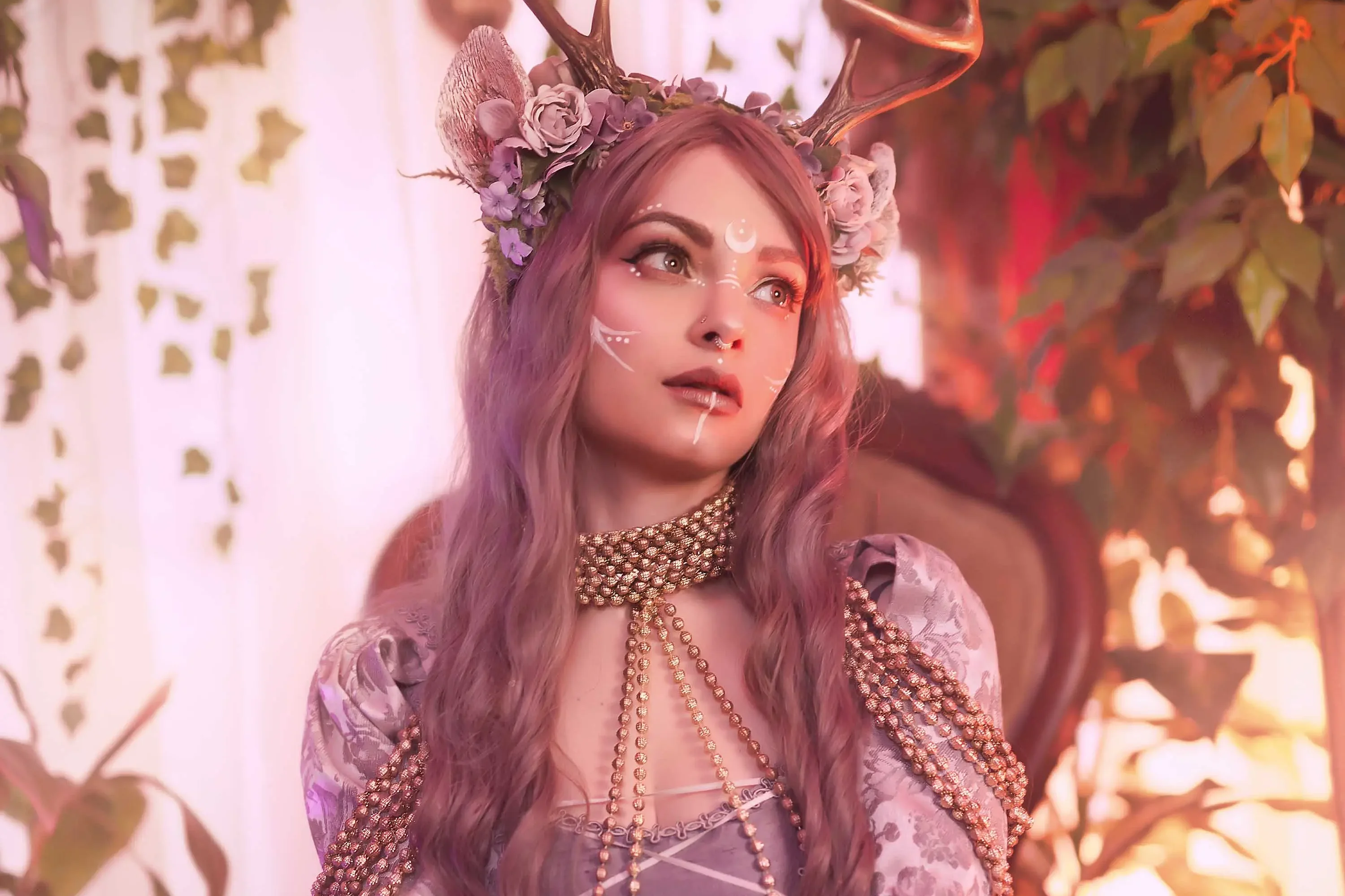 Forbidden Realm Requiemhorns stockings mythological-creature dreamy whimsical purple-hair nature gen-the-hobbit genevieve genthehobbit fantasy  Slide