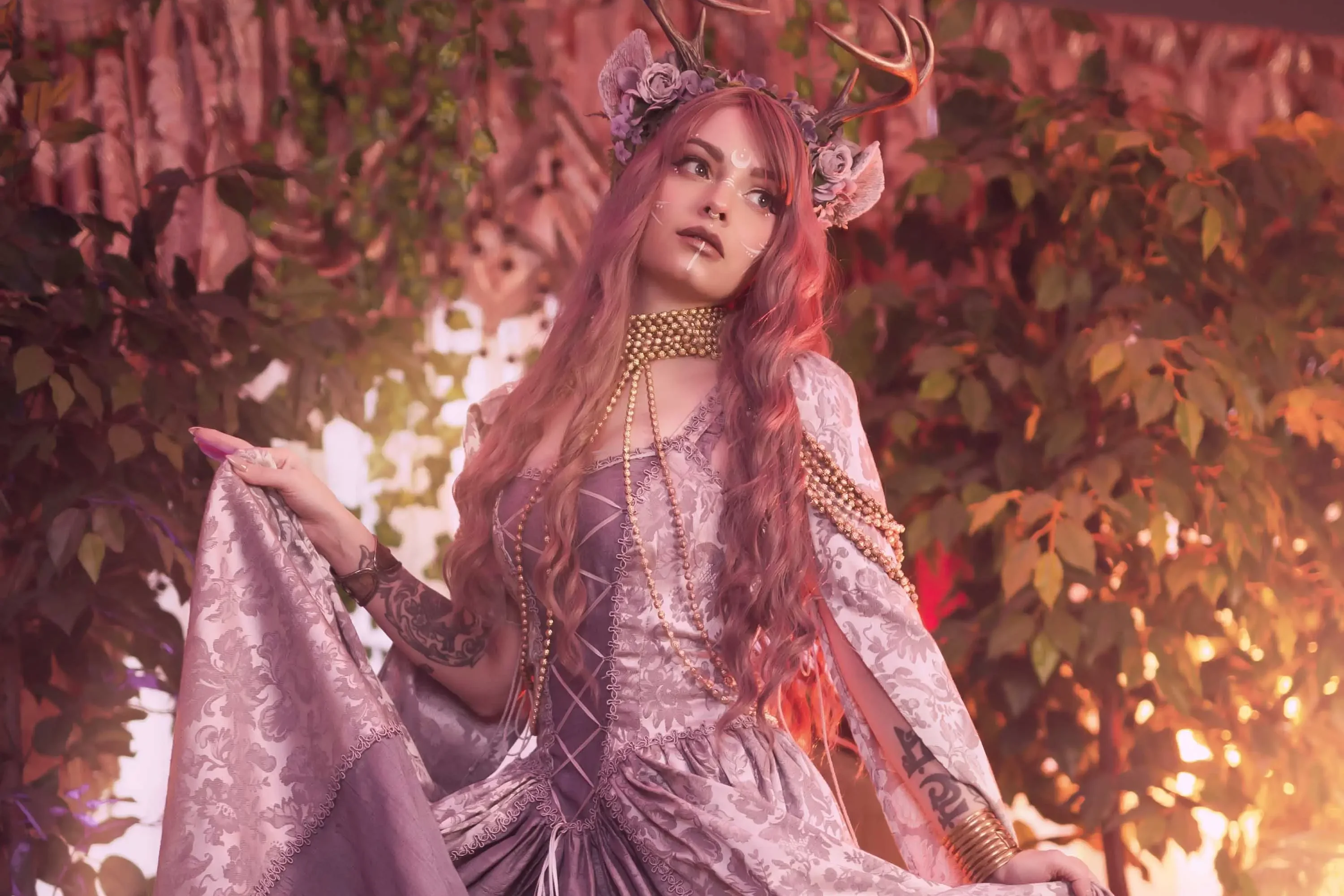 Forbidden Realm Requiemhorns stockings mythological-creature dreamy whimsical purple-hair nature gen-the-hobbit genevieve genthehobbit fantasy  Slide