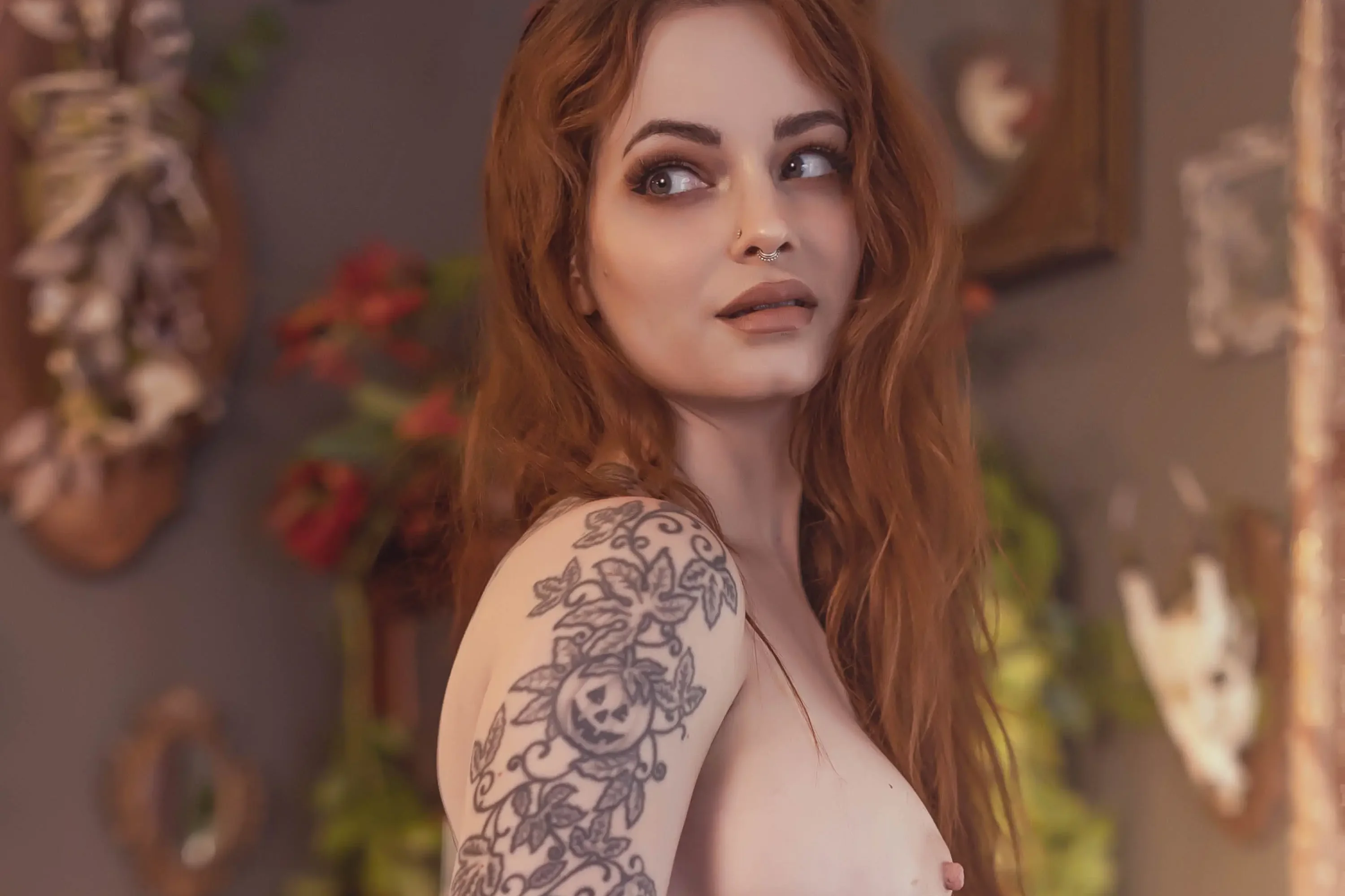 Forbidden Realm Roseheels lingerie redhead gen-the-hobbit genevieve genthehobbit boudoir feminine  Slide