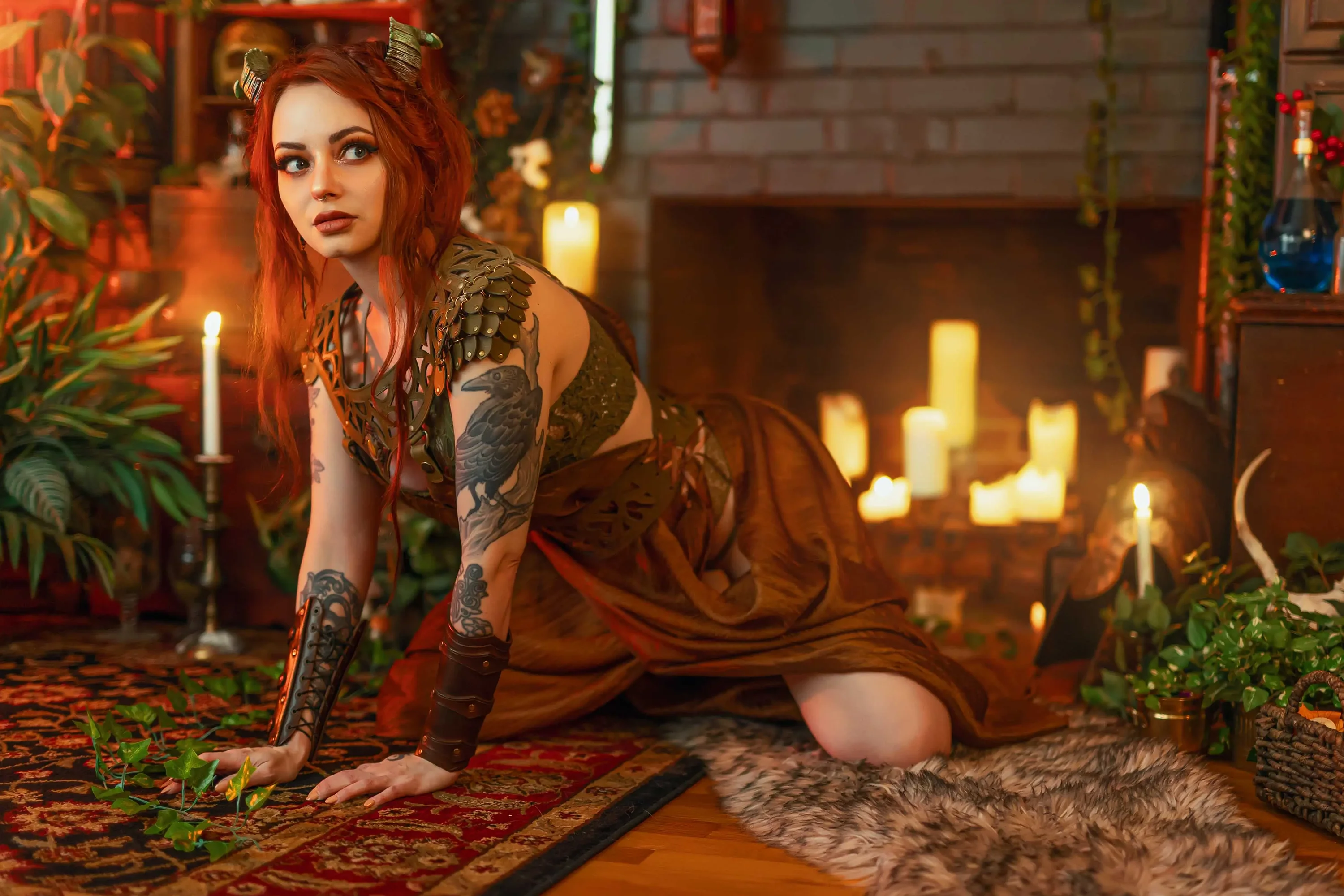 Forbidden Realm Satyressmythological-creature dreamy whimsical redhead gen-the-hobbit genevieve genthehobbit fantasy renaissance  Slide