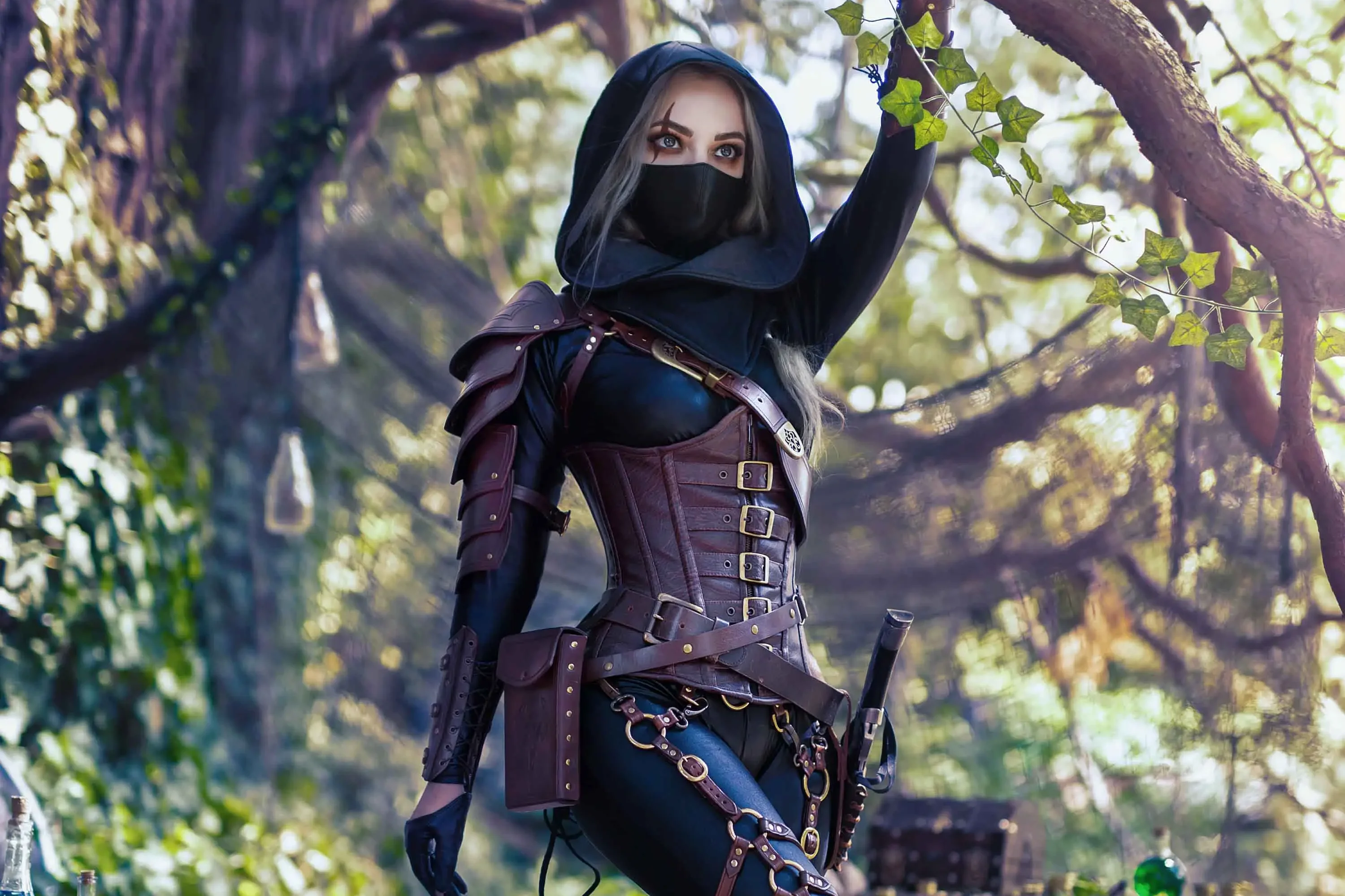 Forbidden Realm Shadowmarkboots leather assassin thief silver-hair forest nature outdoor gen-the-hobbit genevieve genthehobbit fantasy medieval skyrim  Slide