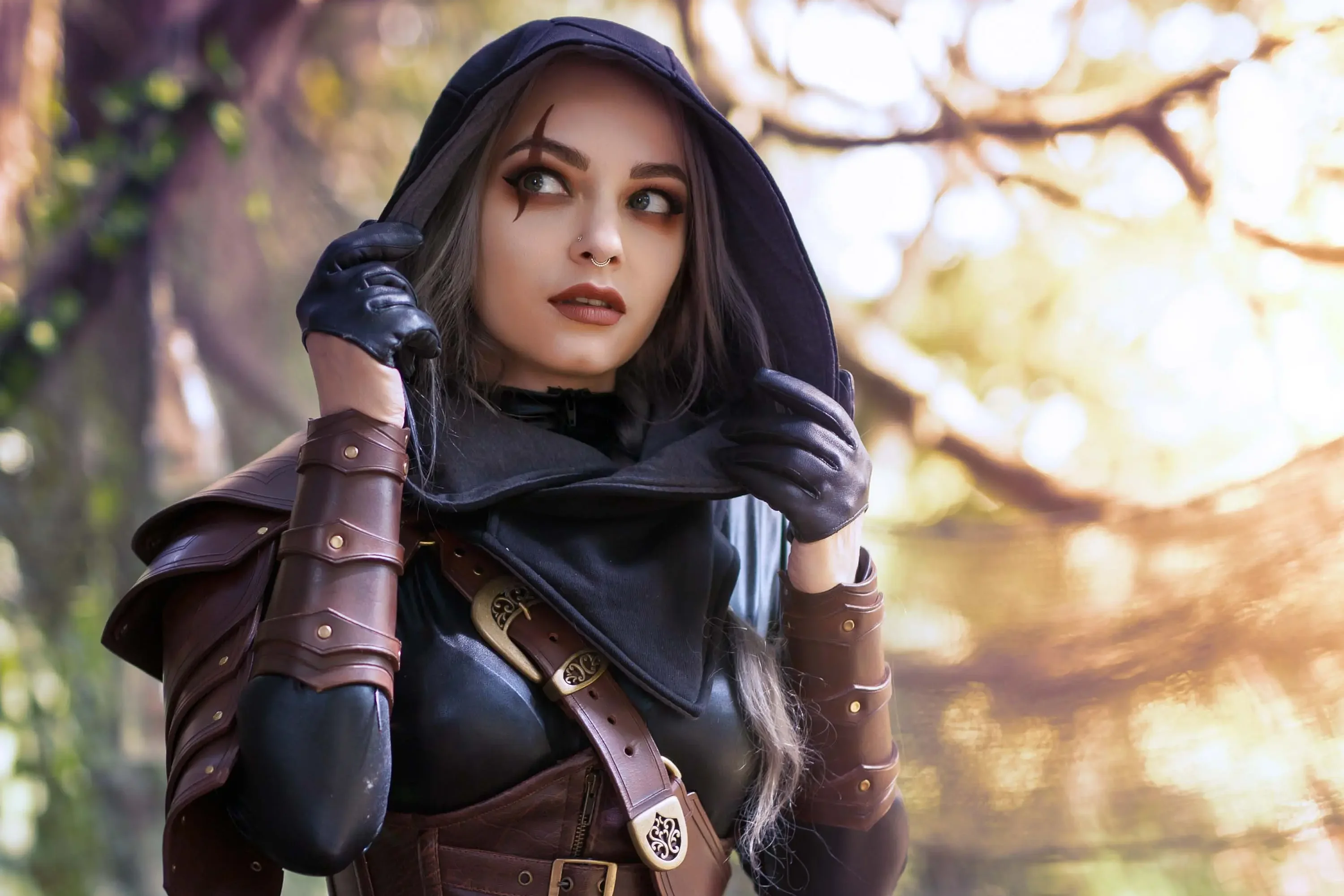 Forbidden Realm Shadowmarkboots leather assassin thief silver-hair forest nature outdoor gen-the-hobbit genevieve genthehobbit fantasy medieval skyrim  Slide