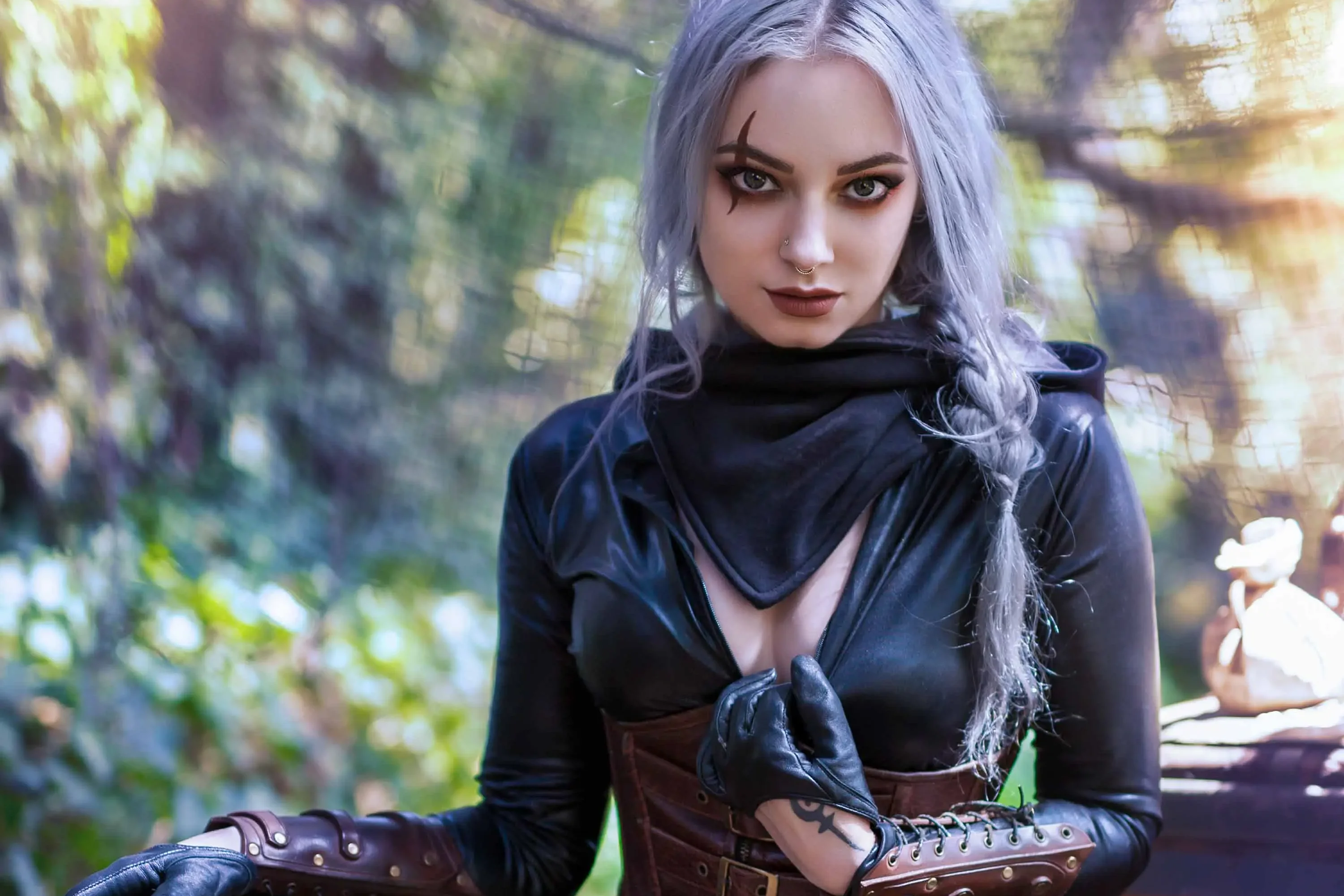 Forbidden Realm Shadowmarkboots leather assassin thief silver-hair forest nature outdoor gen-the-hobbit genevieve genthehobbit fantasy medieval skyrim  Slide