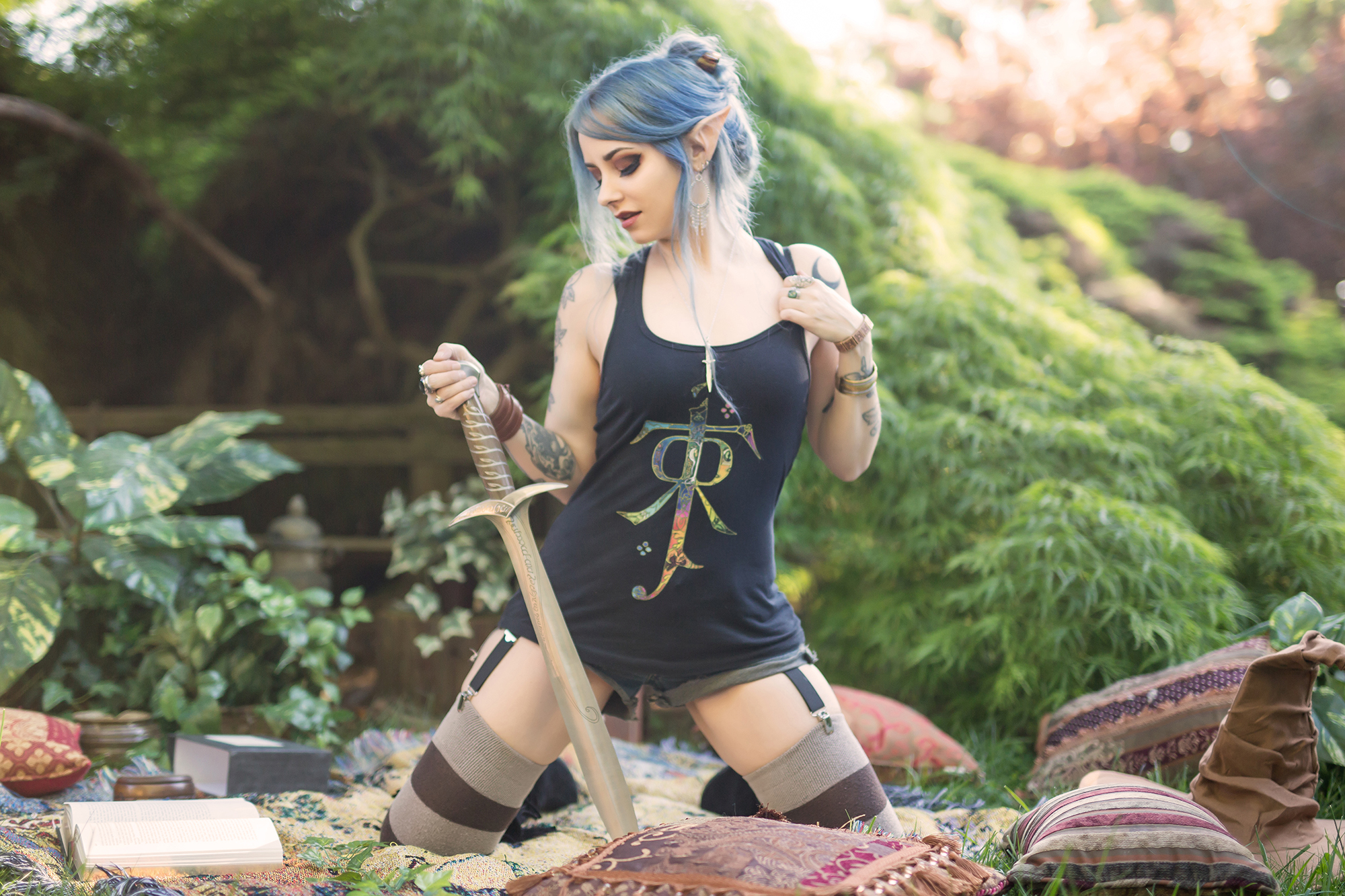 Forbidden Realm Shirelingelf hobbit blue-hair nature outdoor gen-the-hobbit genevieve genthehobbit lotr tolkien  Slide