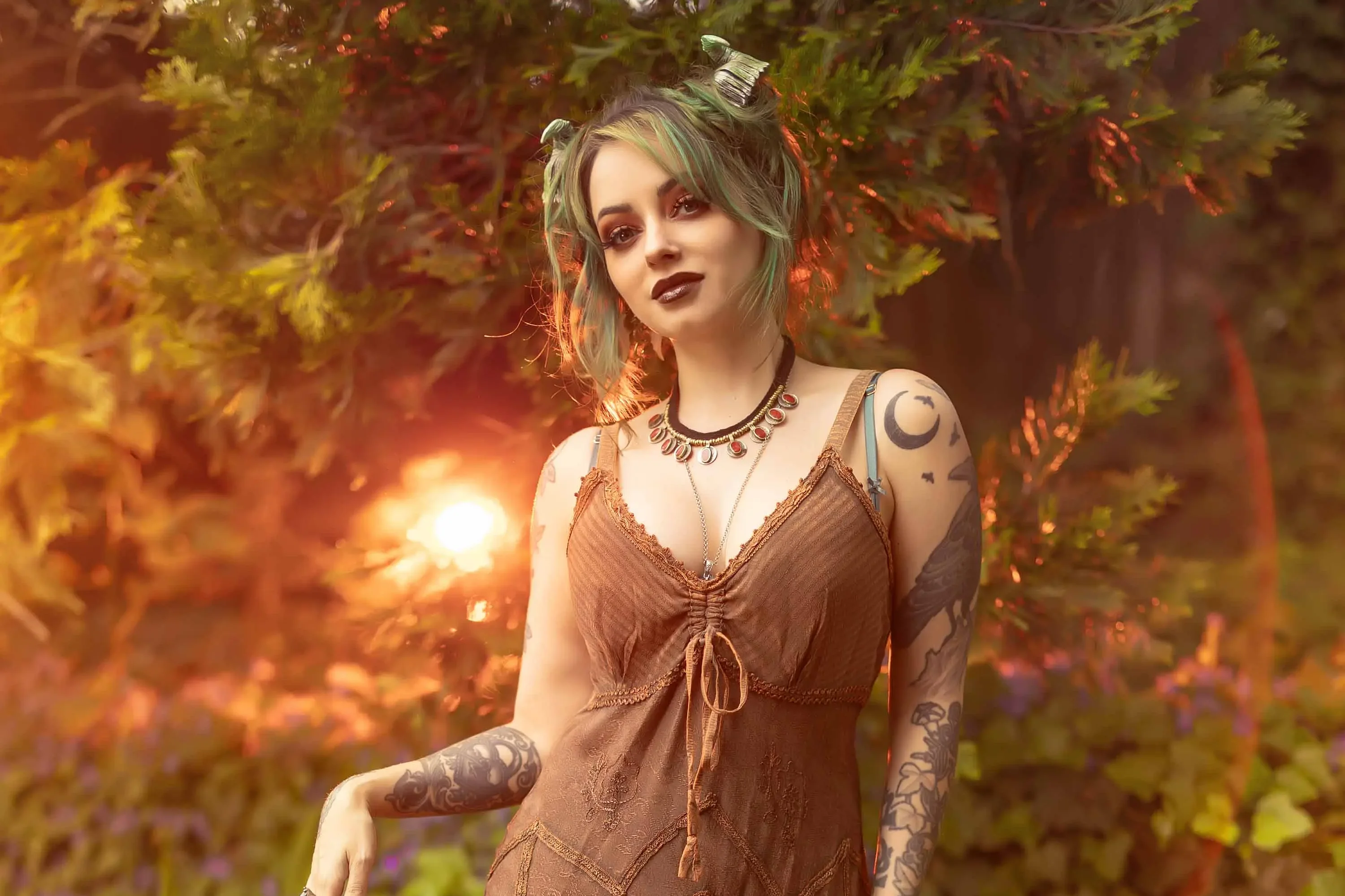 Forbidden Realm Siennahorns lingerie green-hair nature outdoor gen-the-hobbit genevieve genthehobbit  Slide