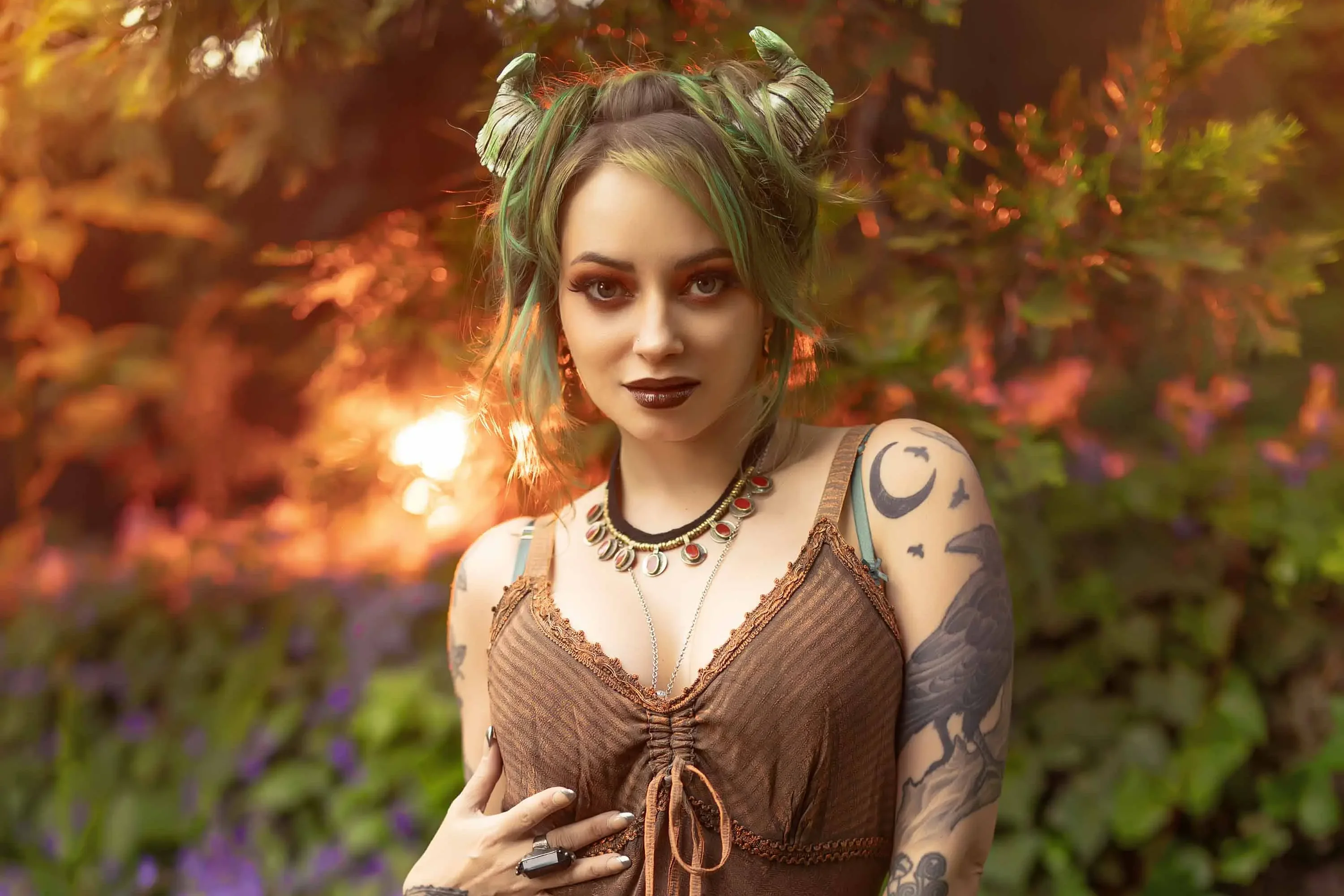 Forbidden Realm Siennahorns lingerie green-hair nature outdoor gen-the-hobbit genevieve genthehobbit  Slide