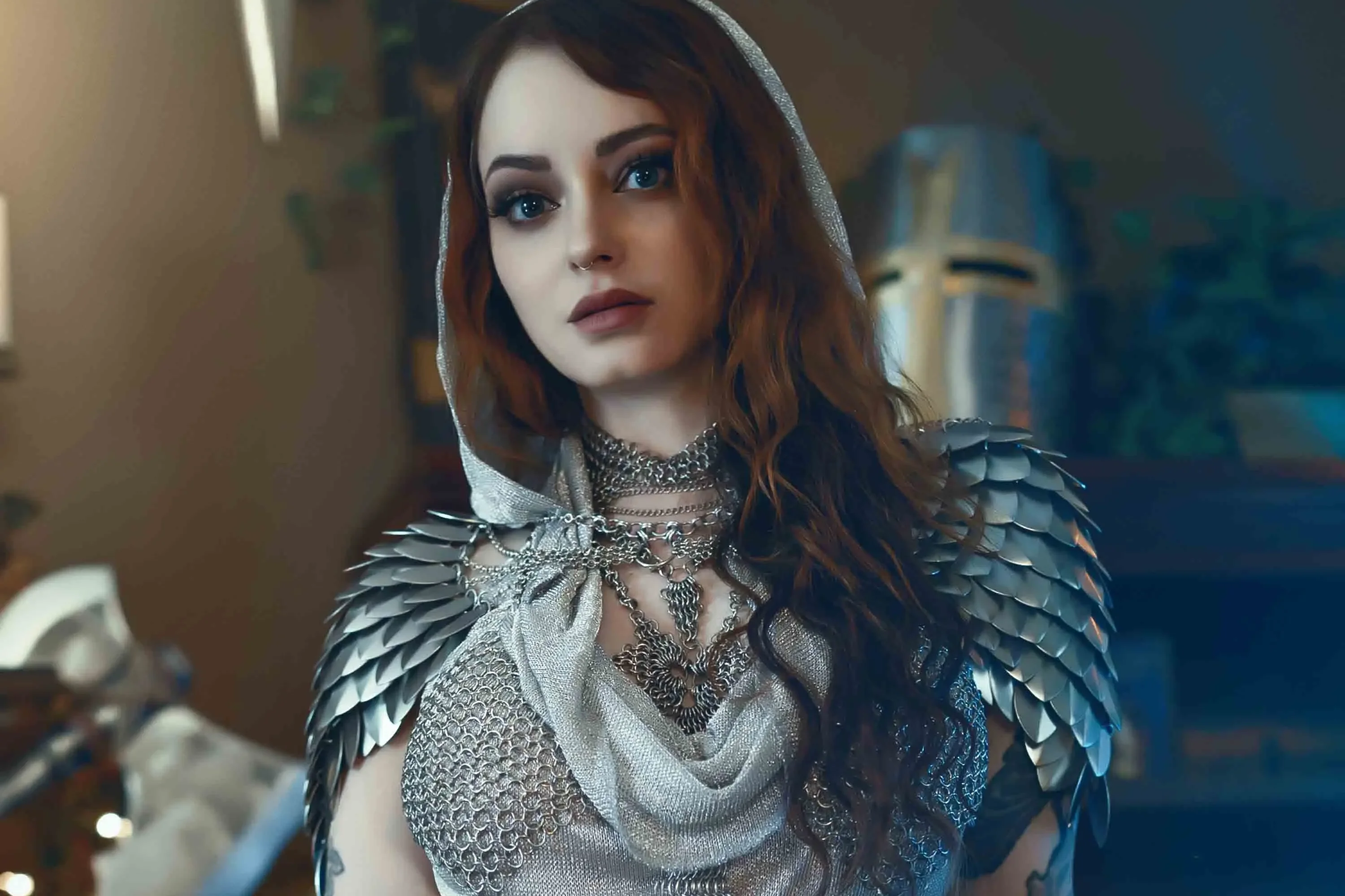 Forbidden Realm Silver Maidenbody-chain chains maiden warrior redhead gen-the-hobbit genevieve genthehobbit medieval renaissance  Slide
