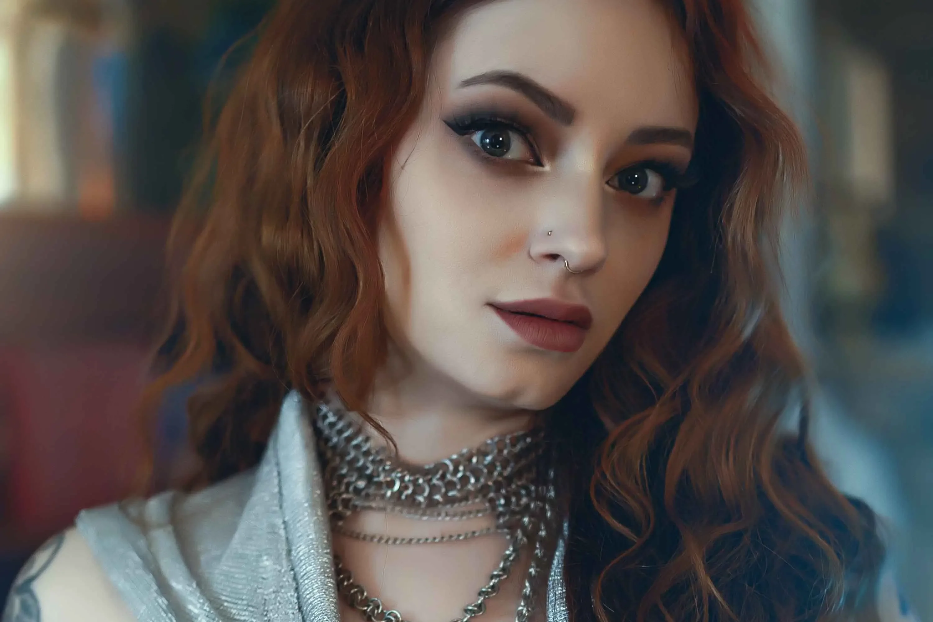 Forbidden Realm Silver Maidenbody-chain chains maiden warrior redhead gen-the-hobbit genevieve genthehobbit medieval renaissance  Slide