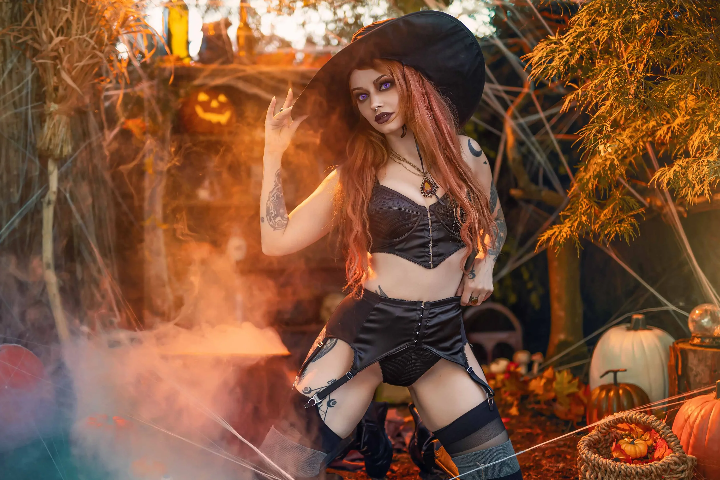 Forbidden Realm Spellboundboots corset knee-socks witch autumn holiday whimsical redhead halloween gen-the-hobbit genevieve genthehobbit  Slide