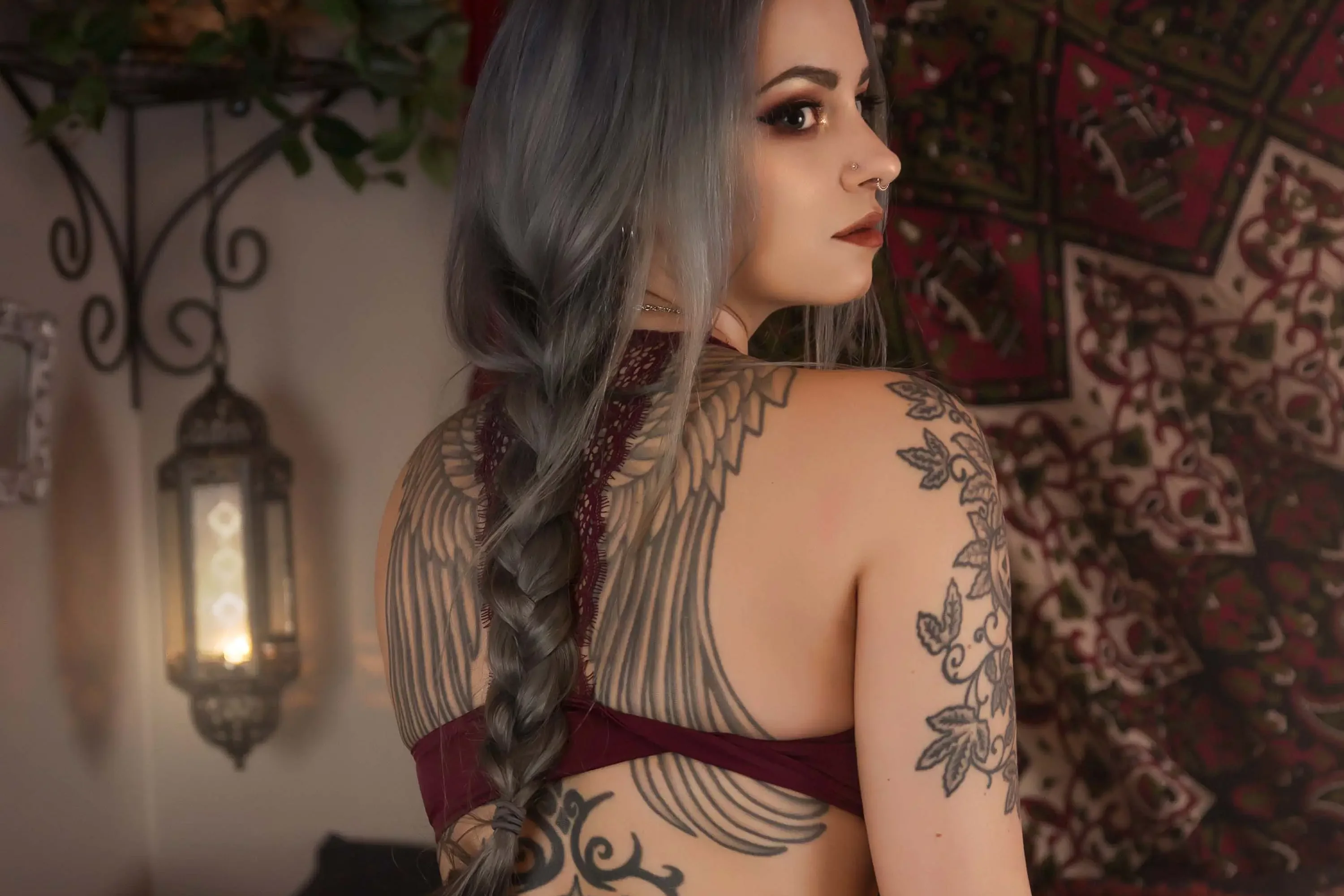Forbidden Realm Starlightknee-socks blue-hair bed gen-the-hobbit genevieve genthehobbit boho cozy feminine  Slide