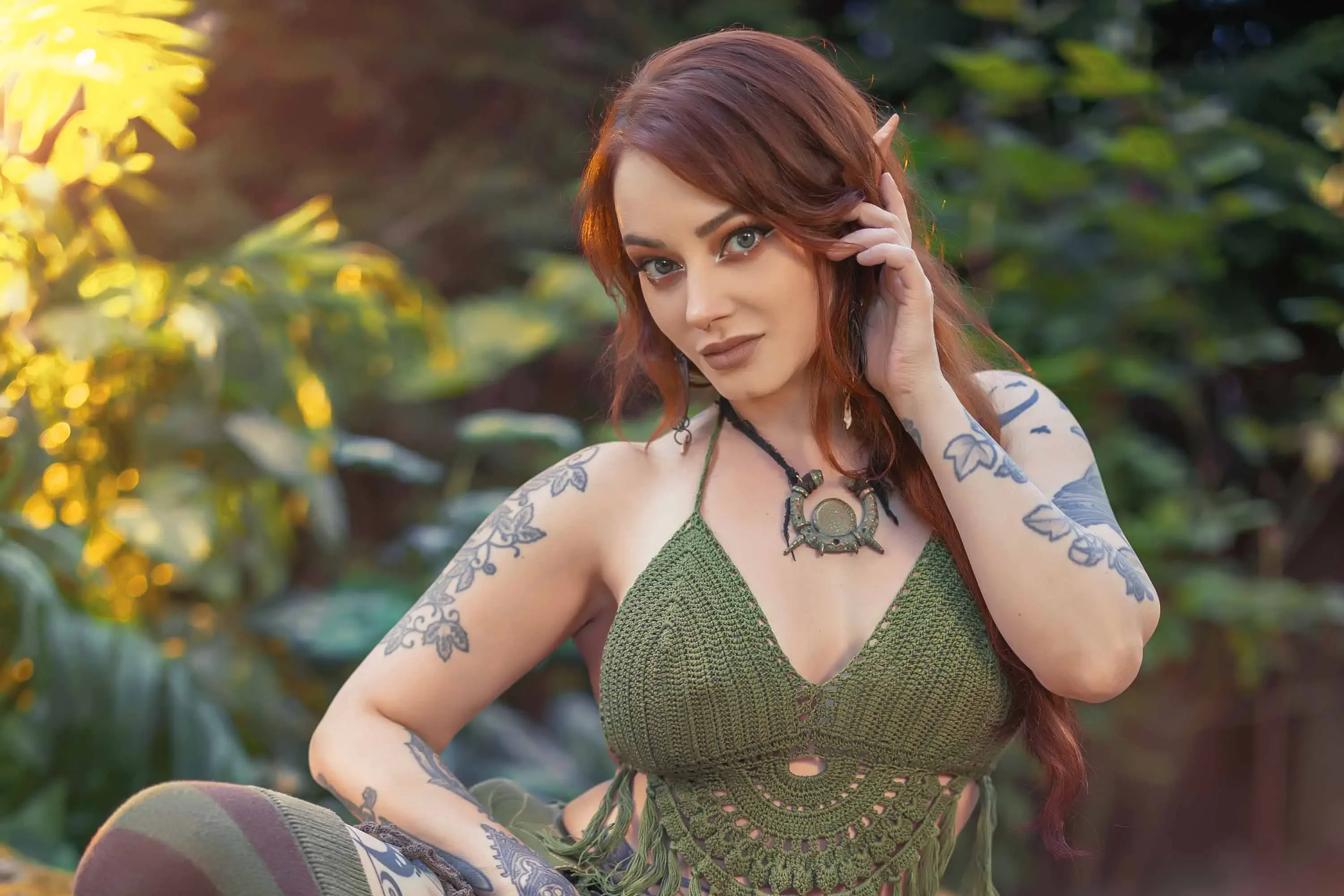 Forbidden Realm Sunbeamboots elf-ears woodelf redhead nature outdoor gen-the-hobbit genevieve genthehobbit boho tribal  Slide