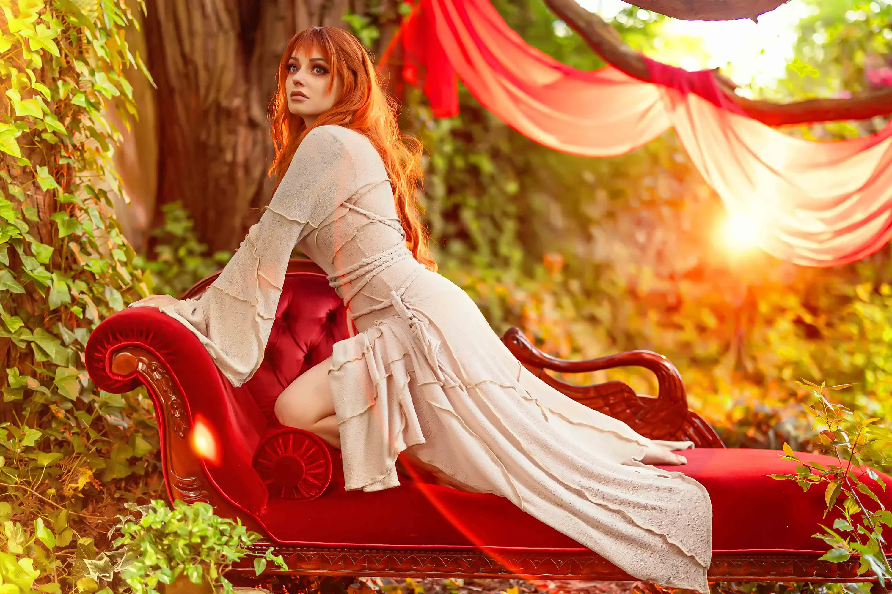 Forbidden Realm Sunriseshibari dreamy redhead forest nature outdoor gen-the-hobbit genevieve genthehobbit boho renaissance  Slide
