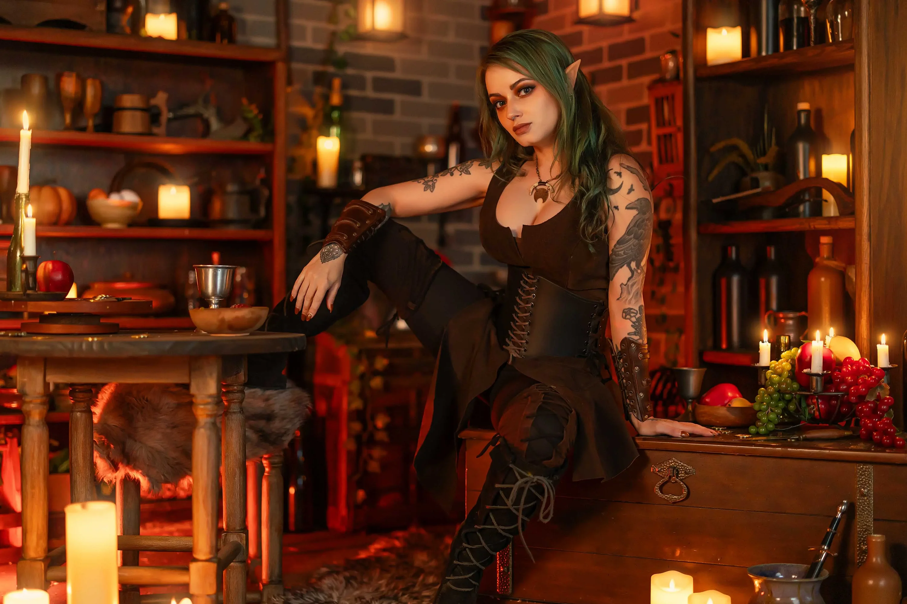 Forbidden Realm The Adventurerboots leather green-hair gen-the-hobbit genevieve genthehobbit fantasy medieval renaissance  Slide