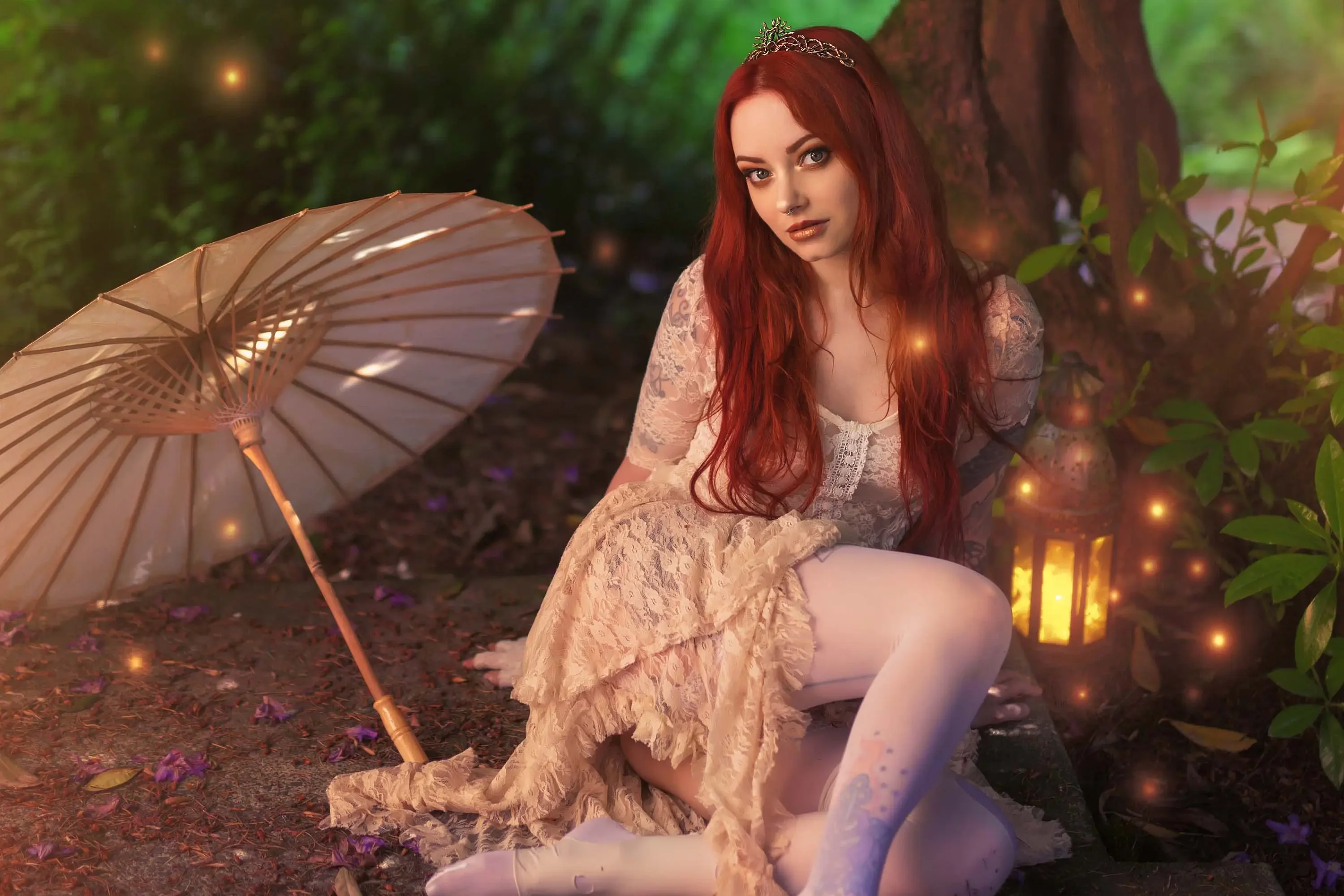 Forbidden Realm The Gloaminglace dreamy redhead nature outdoor gen-the-hobbit genevieve genthehobbit ethereal fairy-tale fantasy  Slide