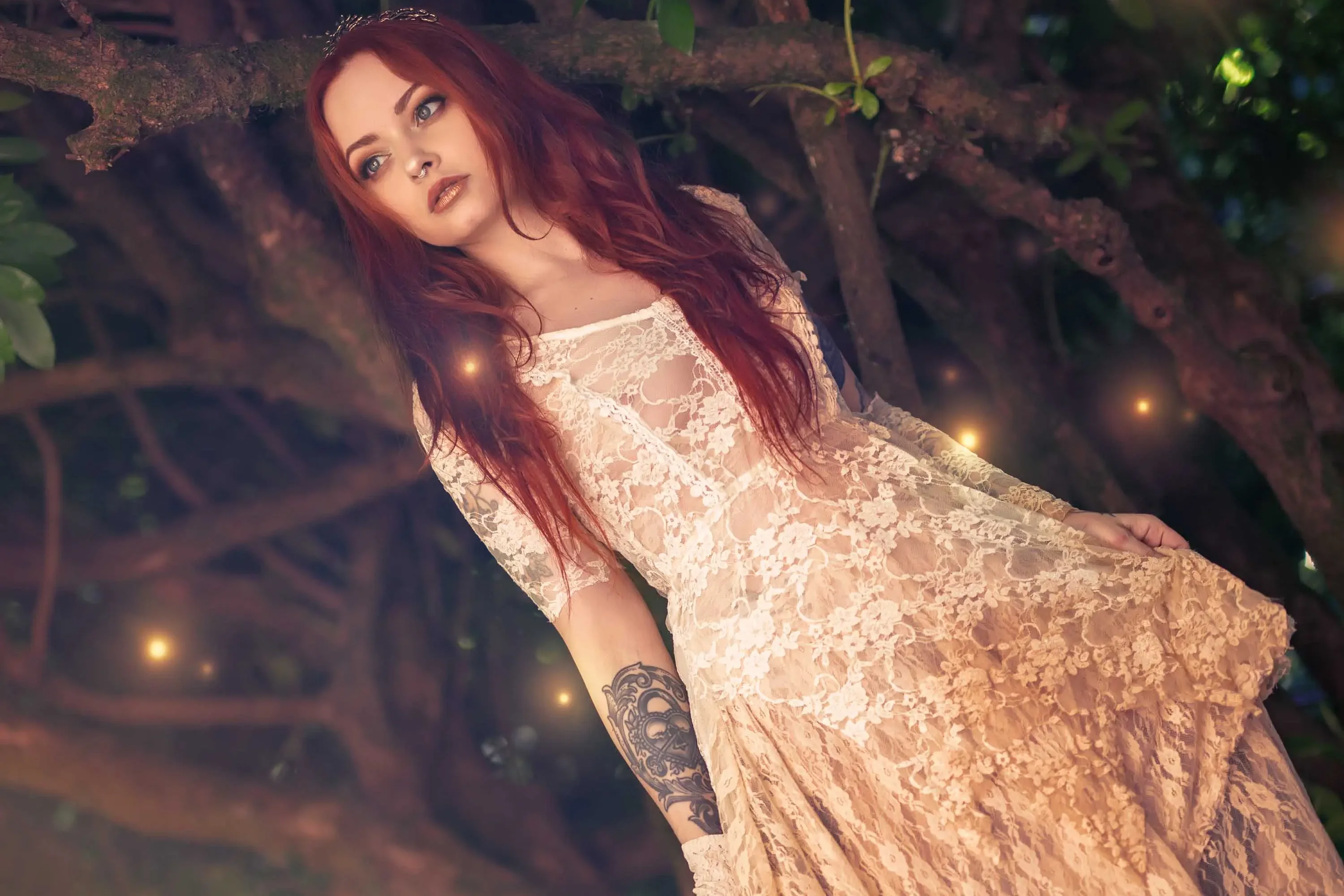 Forbidden Realm The Gloaminglace dreamy redhead nature outdoor gen-the-hobbit genevieve genthehobbit ethereal fairy-tale fantasy  Slide