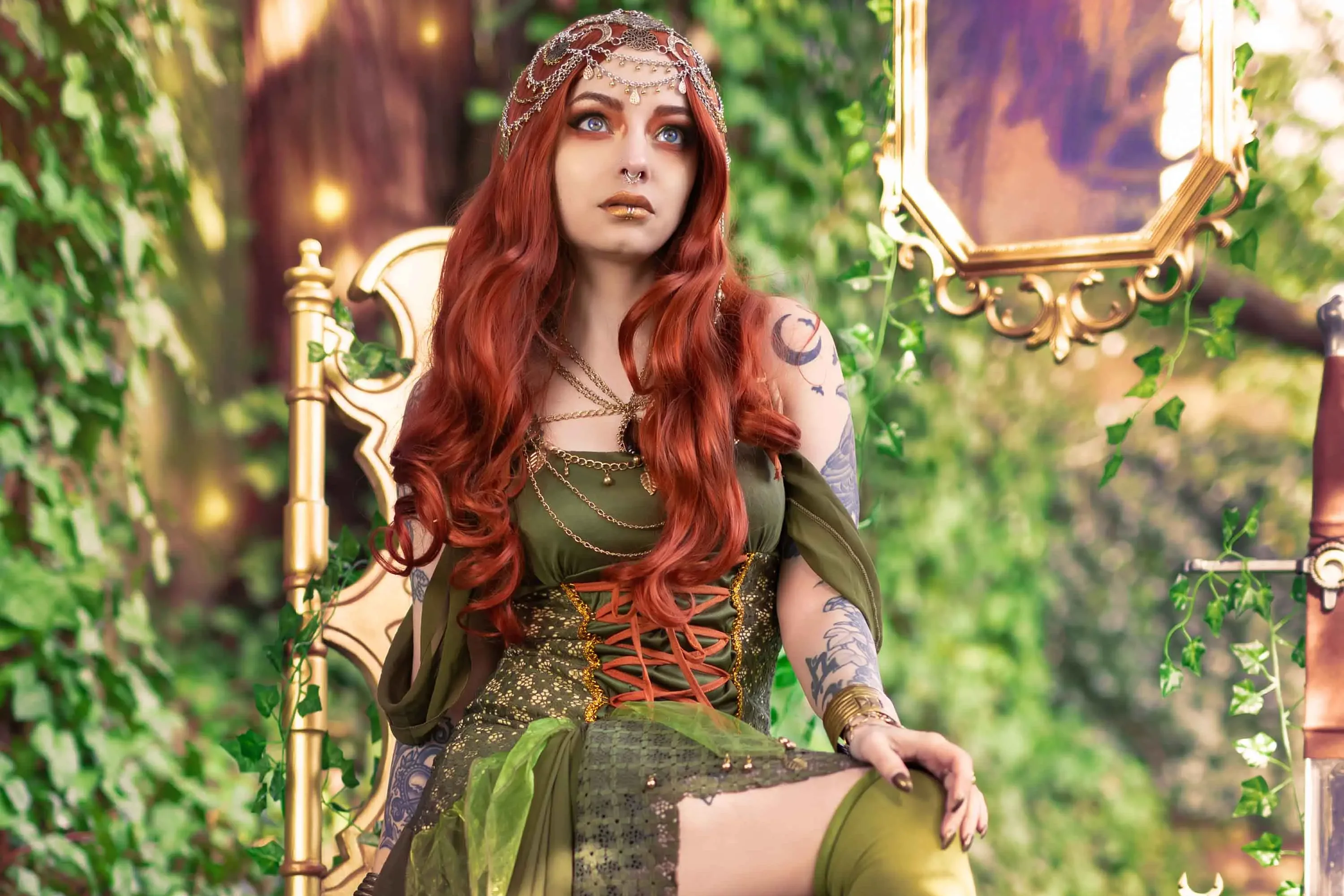 Forbidden Realm The Lady Of Greenwoodbody-chain redhead forest nature gen-the-hobbit genevieve genthehobbit fairy-tale fantasy  Slide