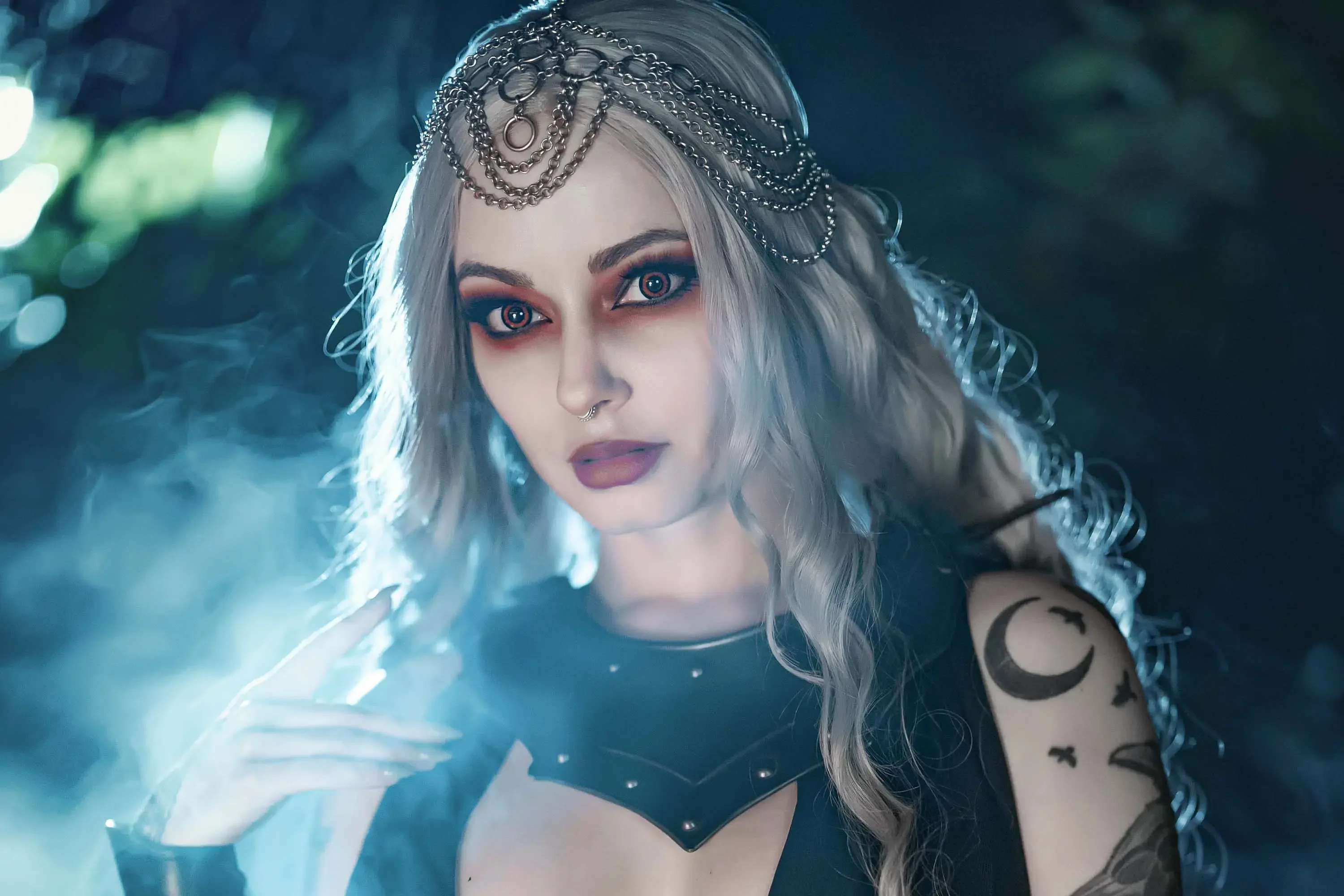 Forbidden Realm The Necromancercandles mage edgy silver-hair outdoor gen-the-hobbit genevieve genthehobbit fantasy macabre supernatural  Slide