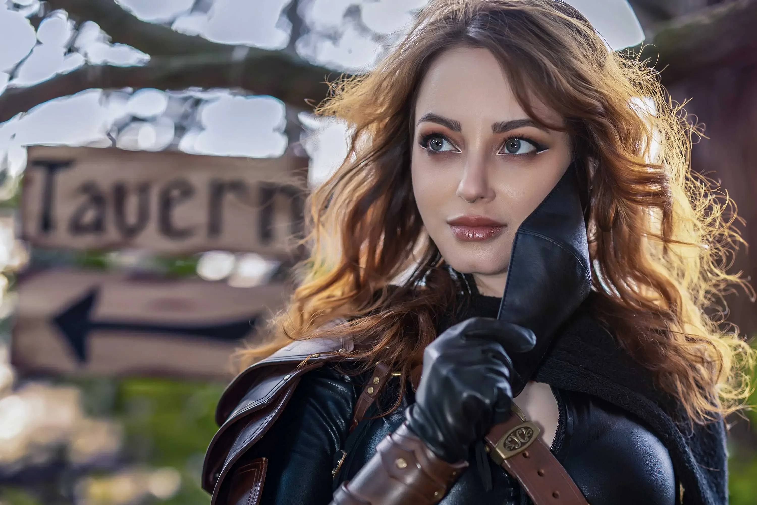 Forbidden Realm The Rogue's Adventureleather mask thief redhead nature gen-the-hobbit genevieve genthehobbit fantasy skyrim  Slide