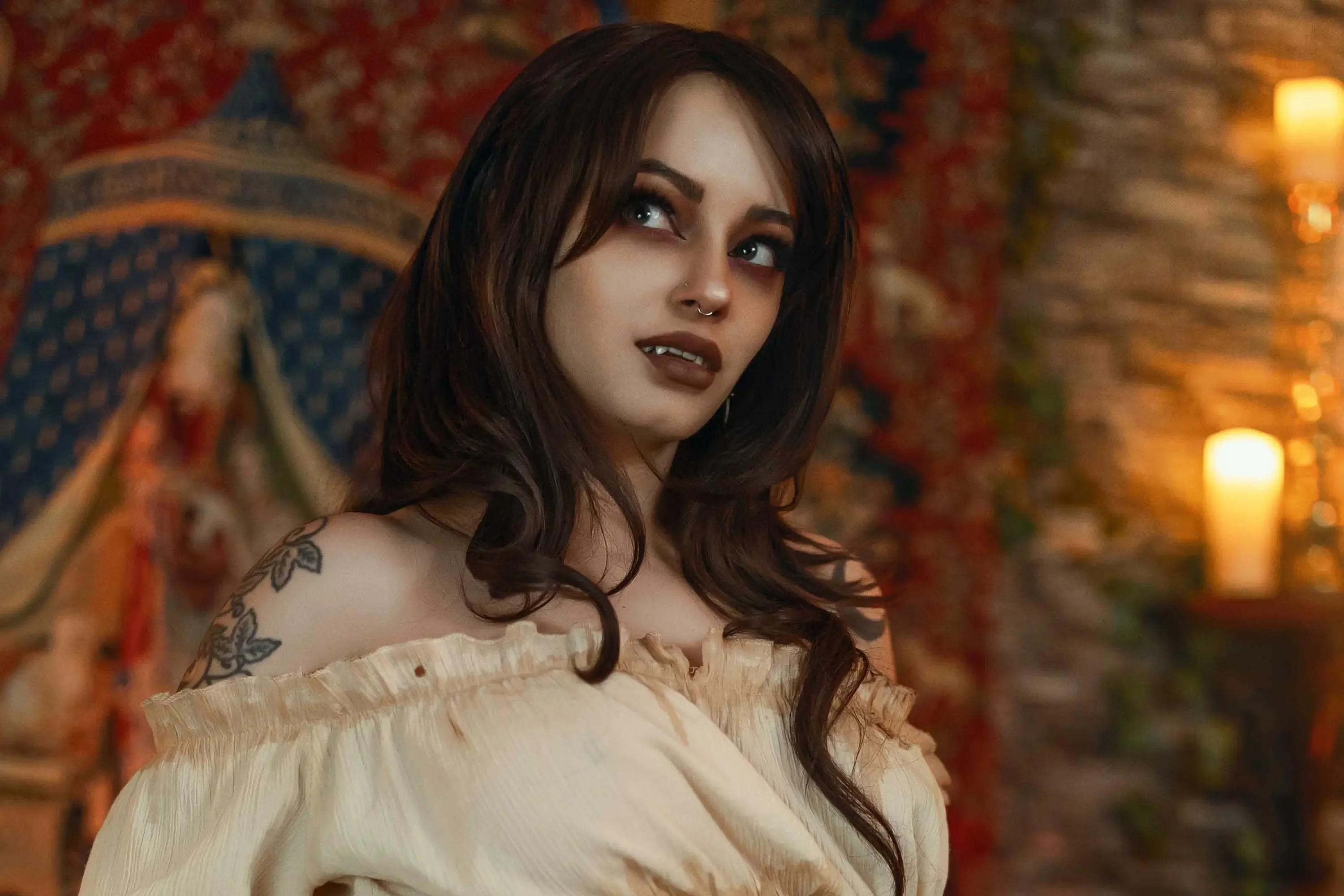 Forbidden Realm Thirstcorset fangs knee-socks vampire redhead gen-the-hobbit genevieve genthehobbit renaissance  Slide