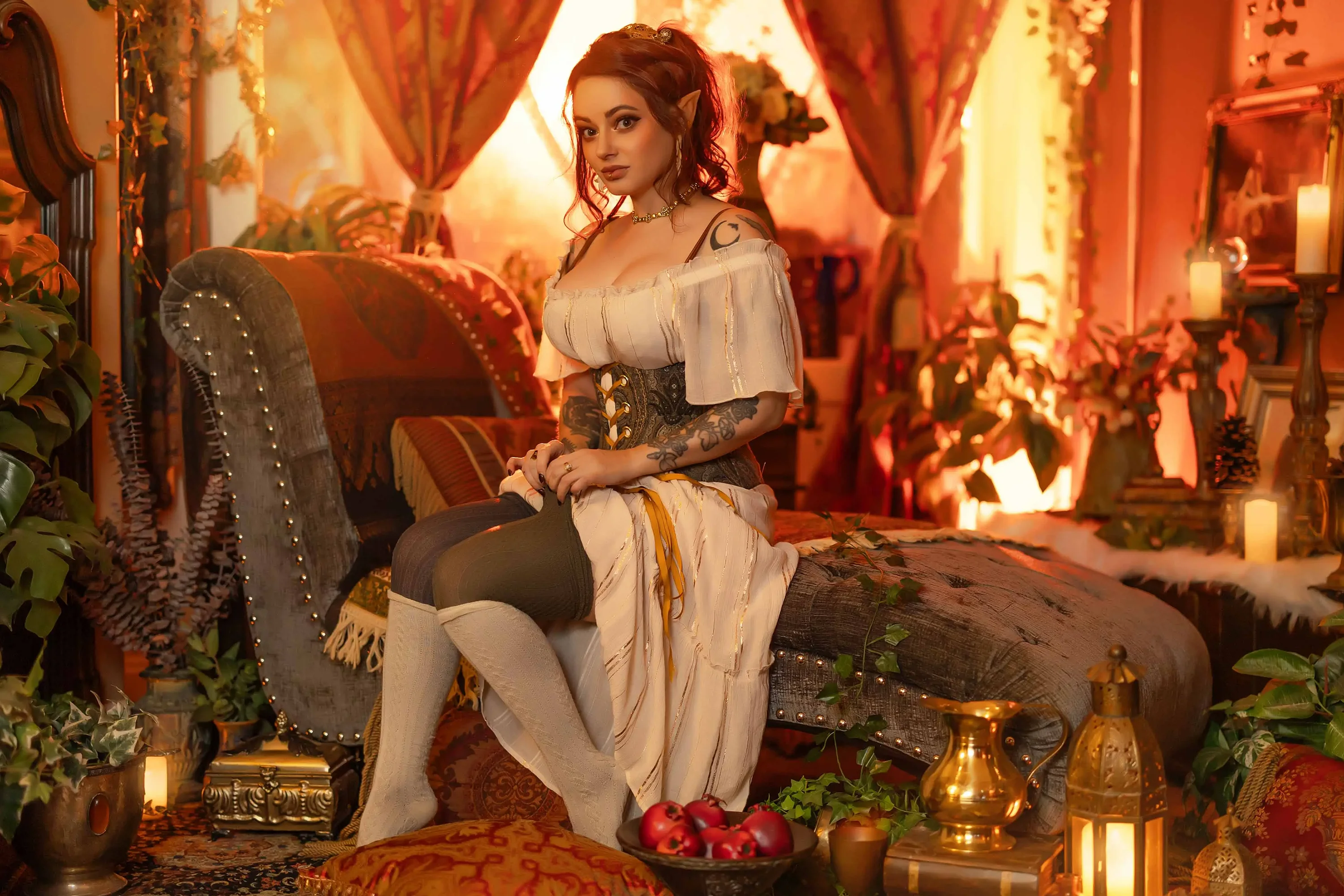 Forbidden Realm Warmthcorset elf-ears maiden redhead gen-the-hobbit genevieve genthehobbit renaissance  Slide