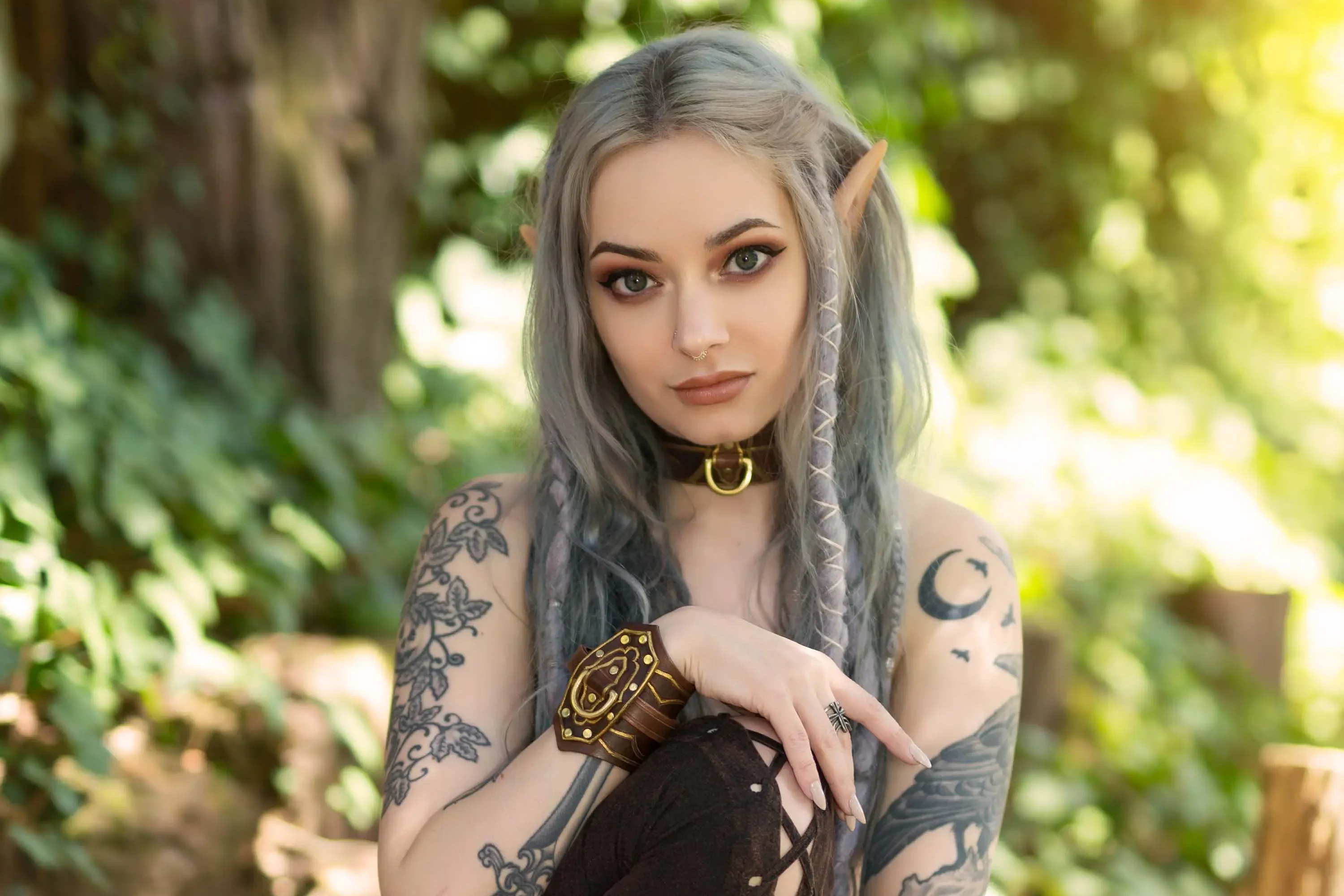 Forbidden Realm Wildwooddreadlocks woodelf silver-hair nature outdoor gen-the-hobbit genevieve genthehobbit tribal  Slide